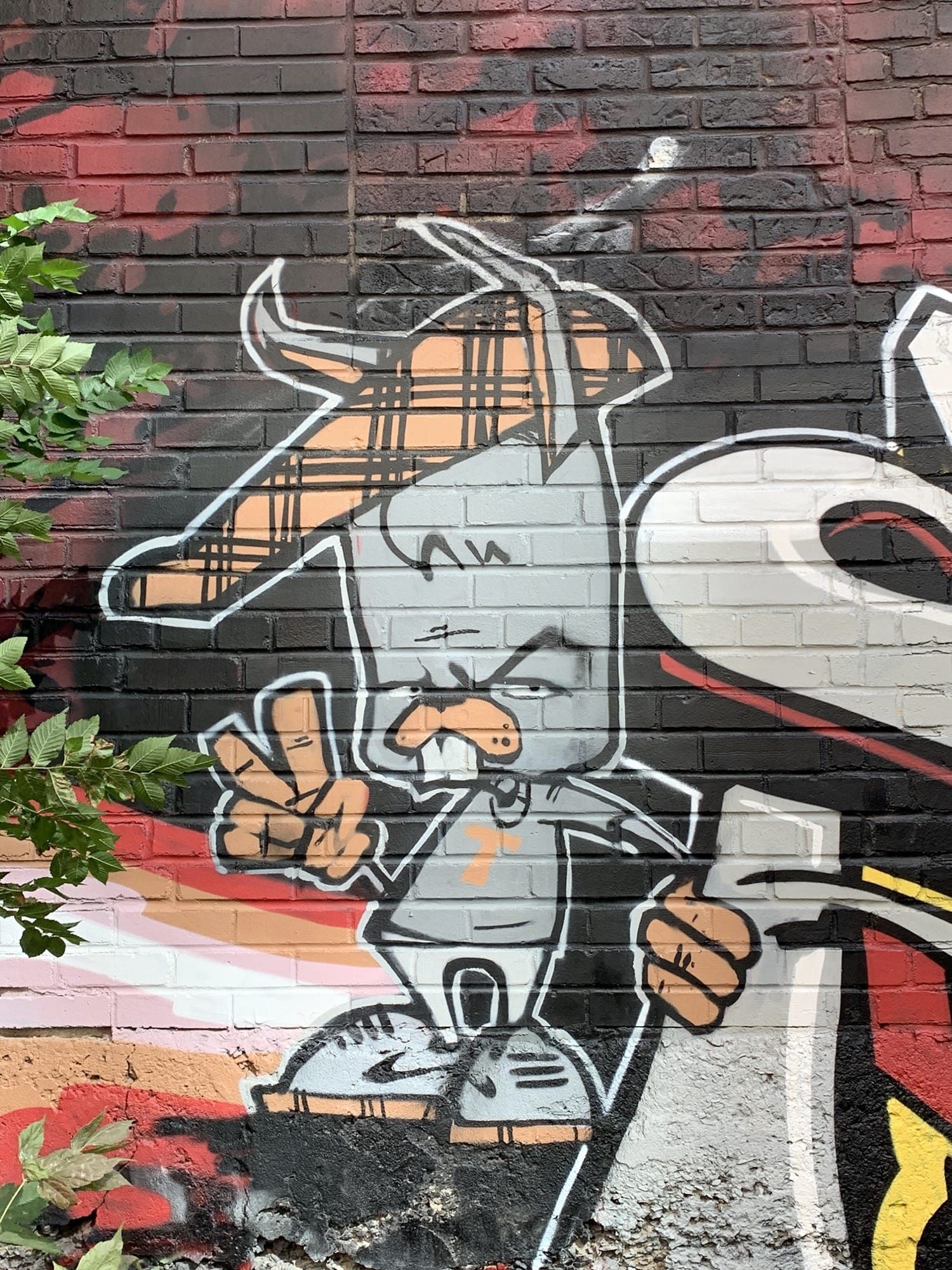 Taureau en Furie - Gros Plan — Street art à Montréal