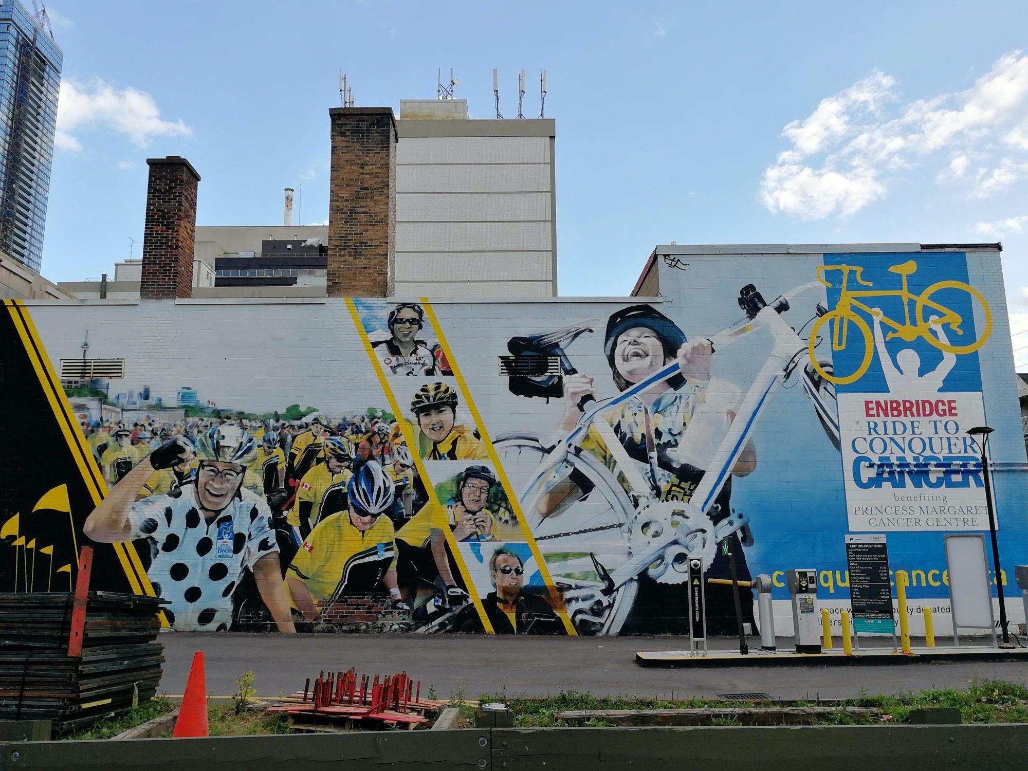 Ride to Conquer Cancer Cyclists Mural — Street art in Toronto