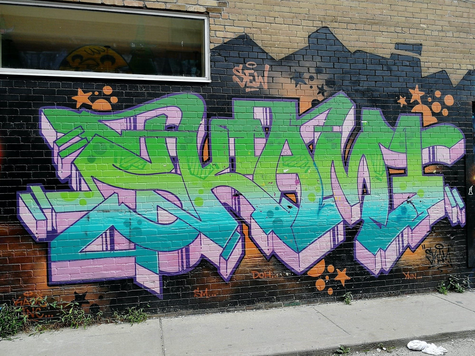 Wildstyle vert émeraude et turquoise étoilé — Street art à Toronto