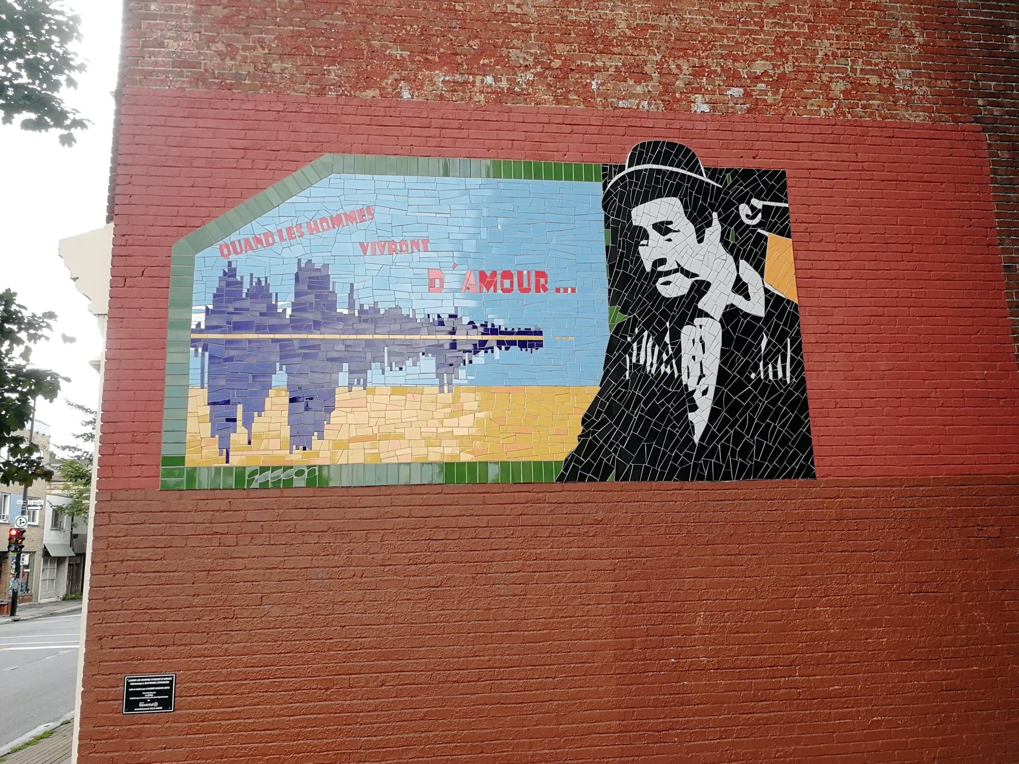 Quand les hommes vivront d'amour, en mosaïque — Street art à Montréal