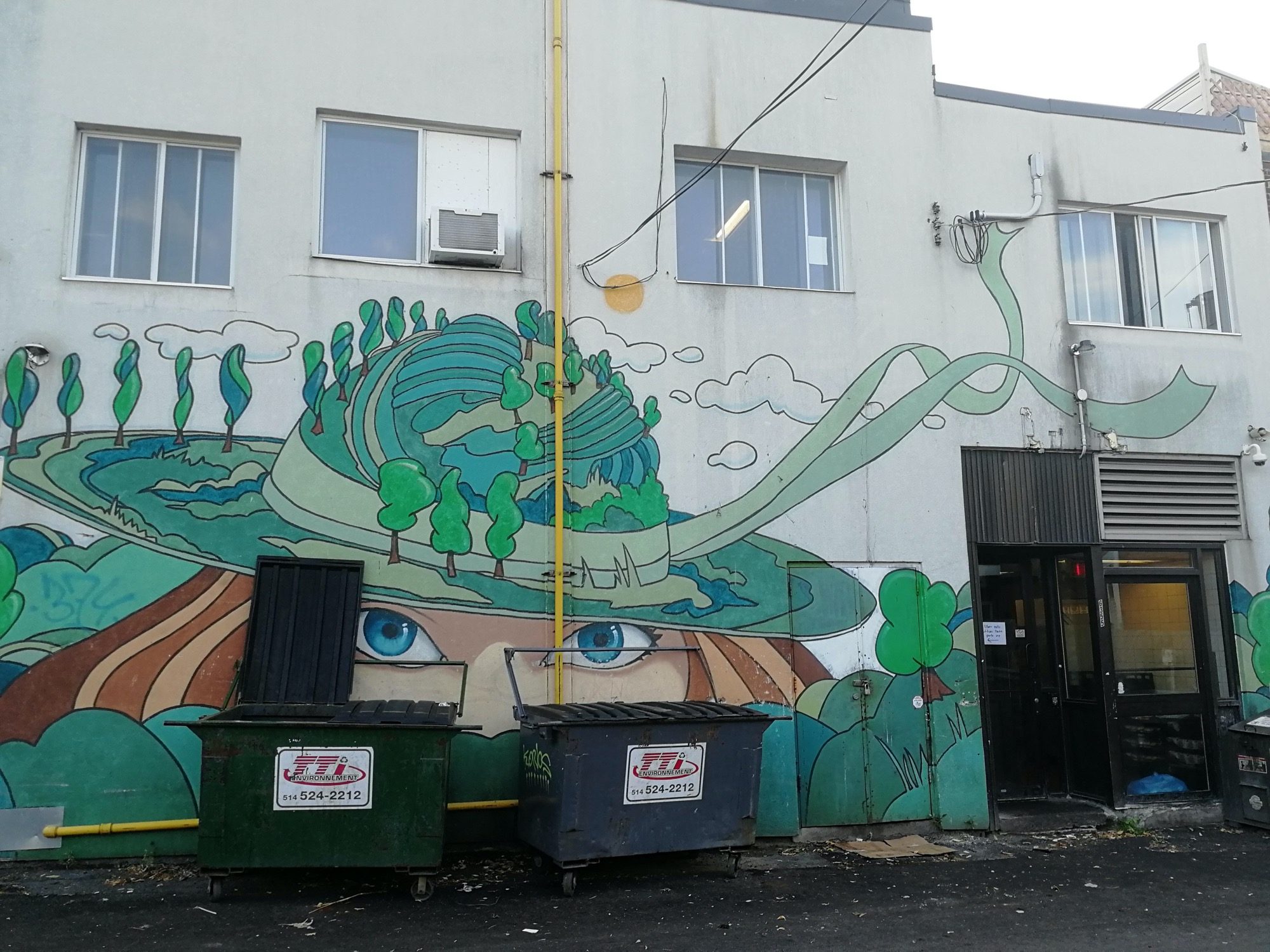 Le chapeau-paysage aux yeux bleus — Street art à Montréal