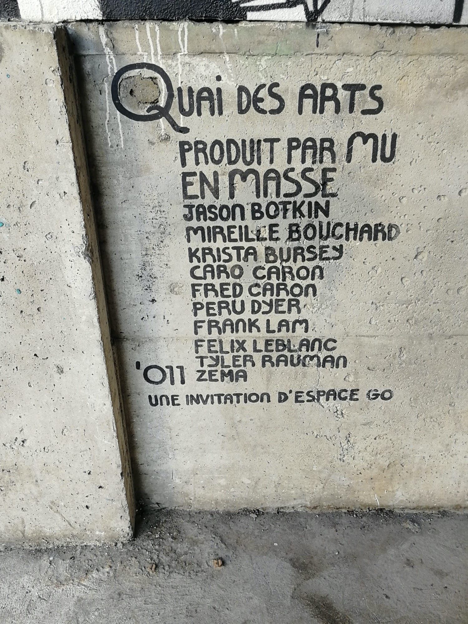 Le cartouche de Quai des Arts — Street art à Montréal