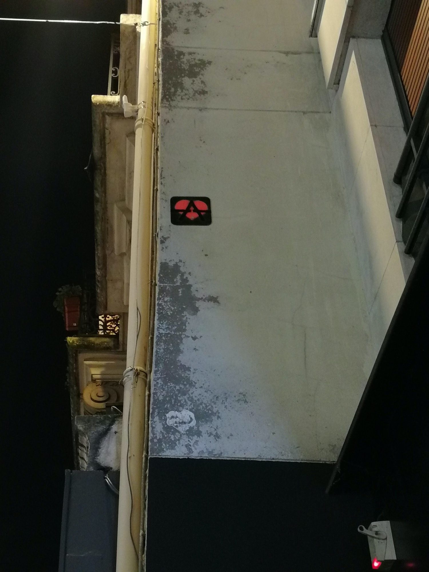 The Heart with the A on the Parapet — Street art by A2 in Paris
