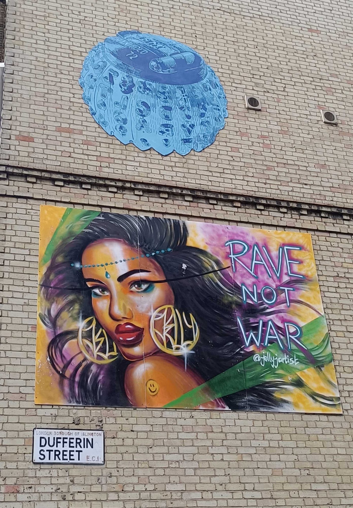 Rave Not War - Rainbow Portrait — Street art in London