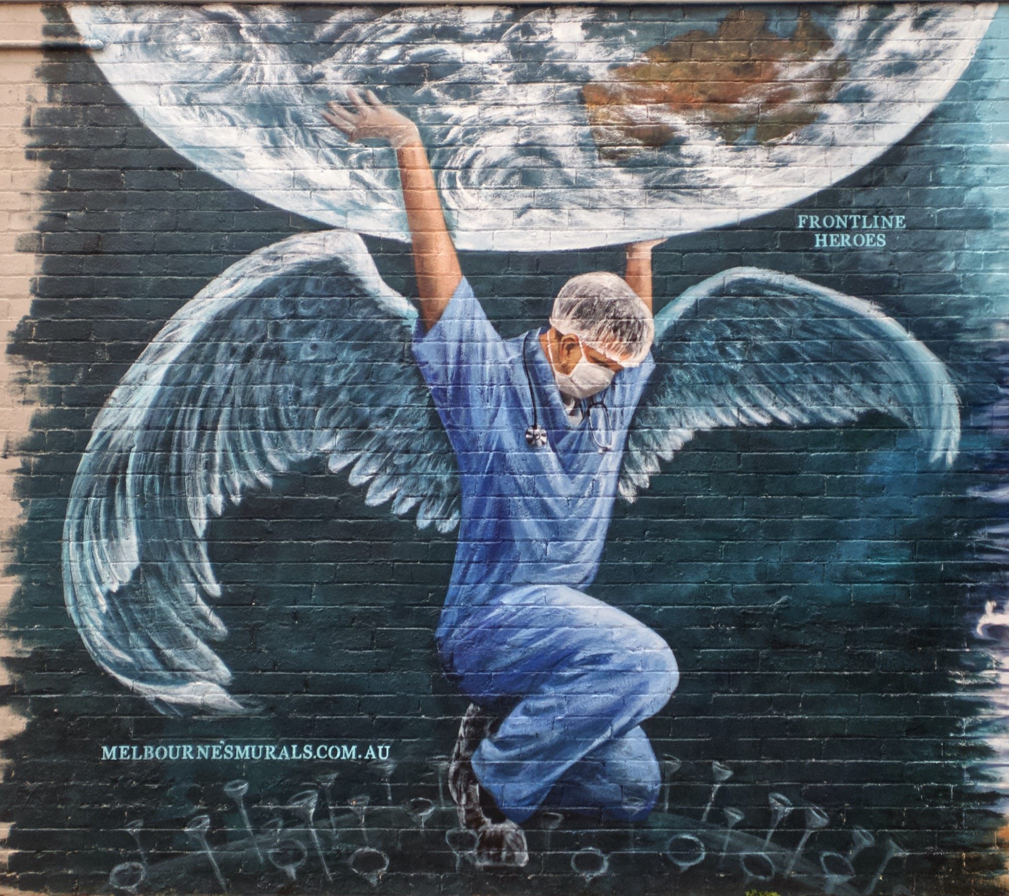 Frontline Heroes — Street art in Black Rock