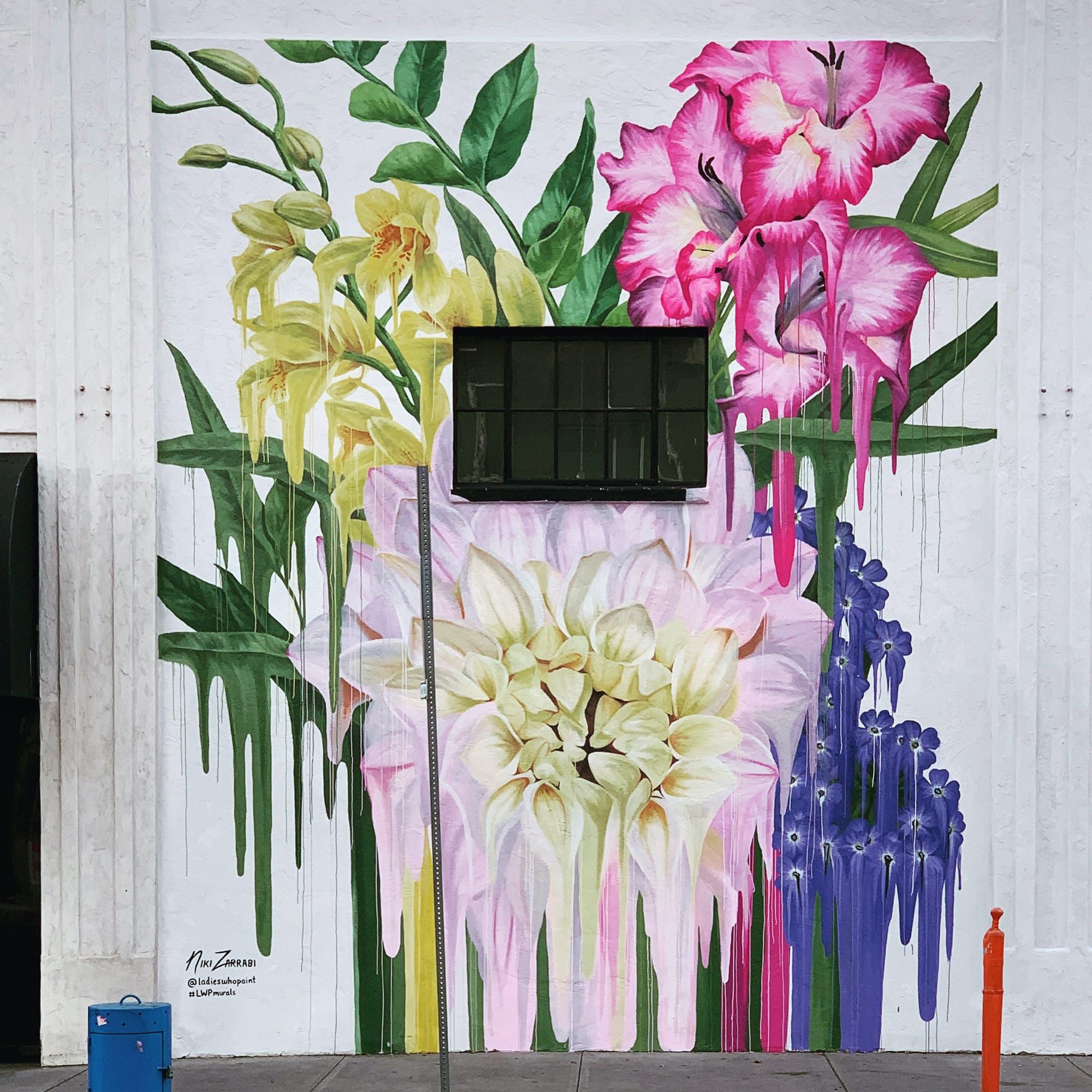 Bouquet Floral Naturiste Multicolore — Street art à San Diego