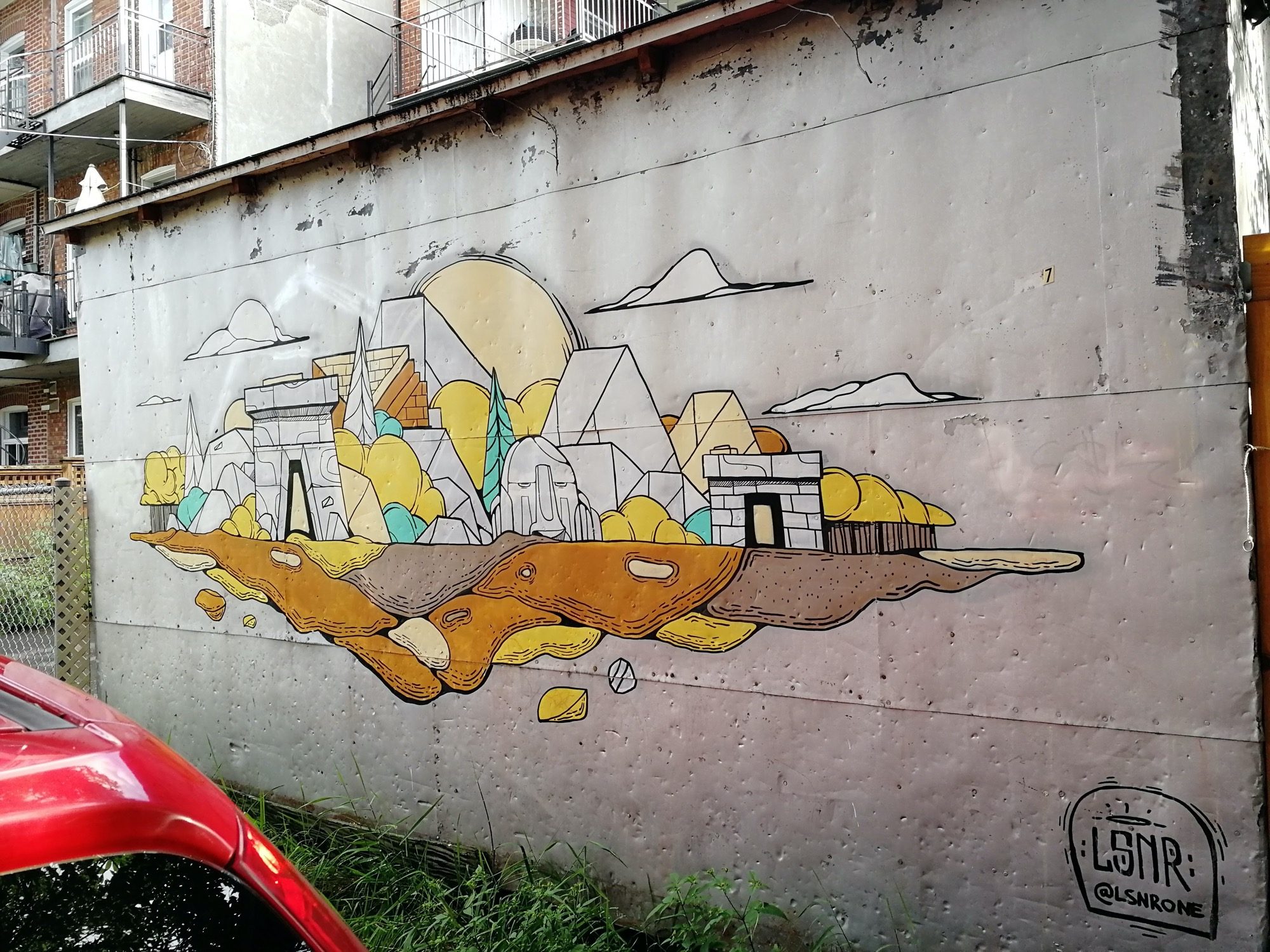 LSNR's Floating Island — Street art in Montréal