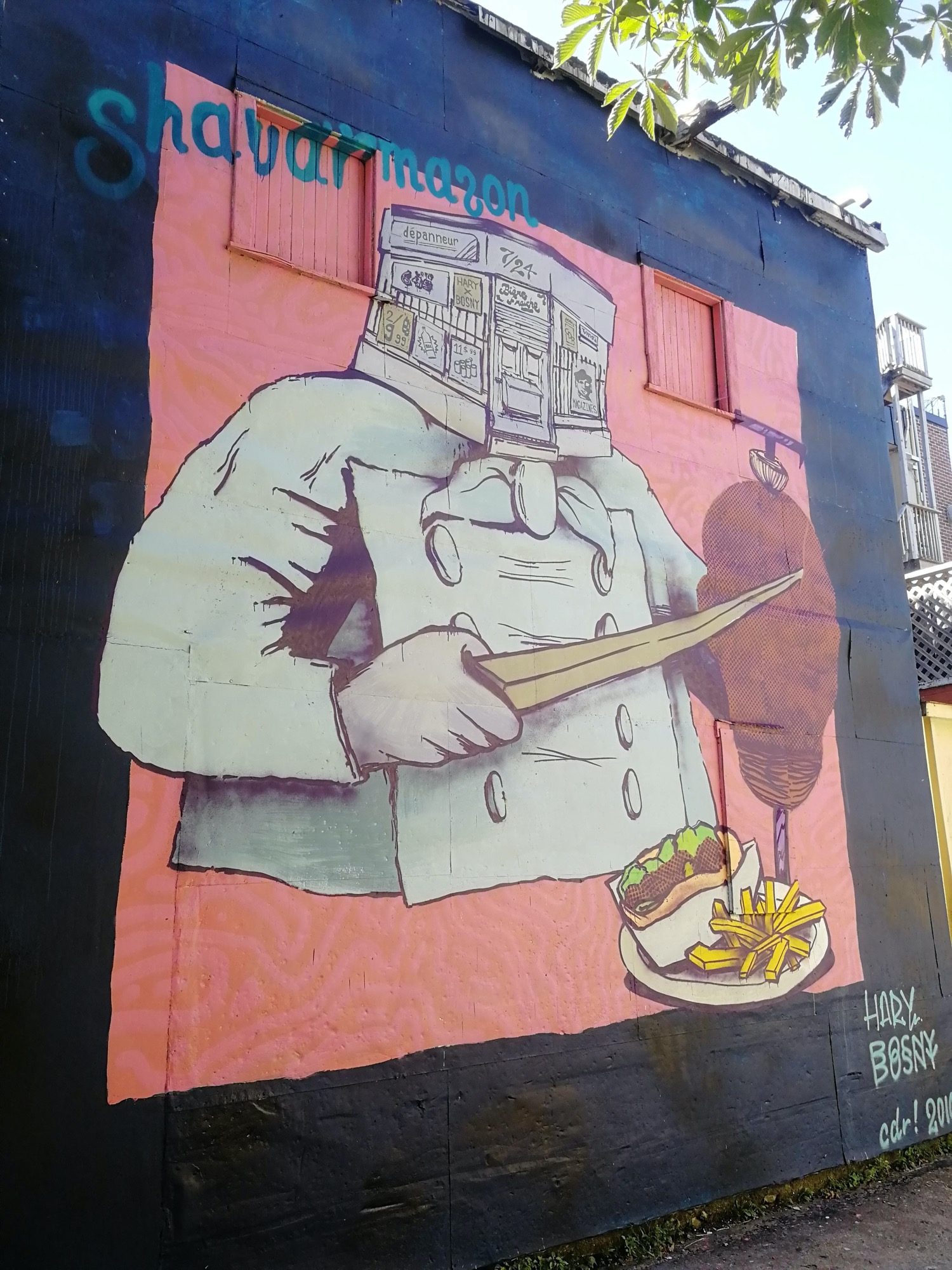 Comic Shavarma Chef — Street art in Montréal