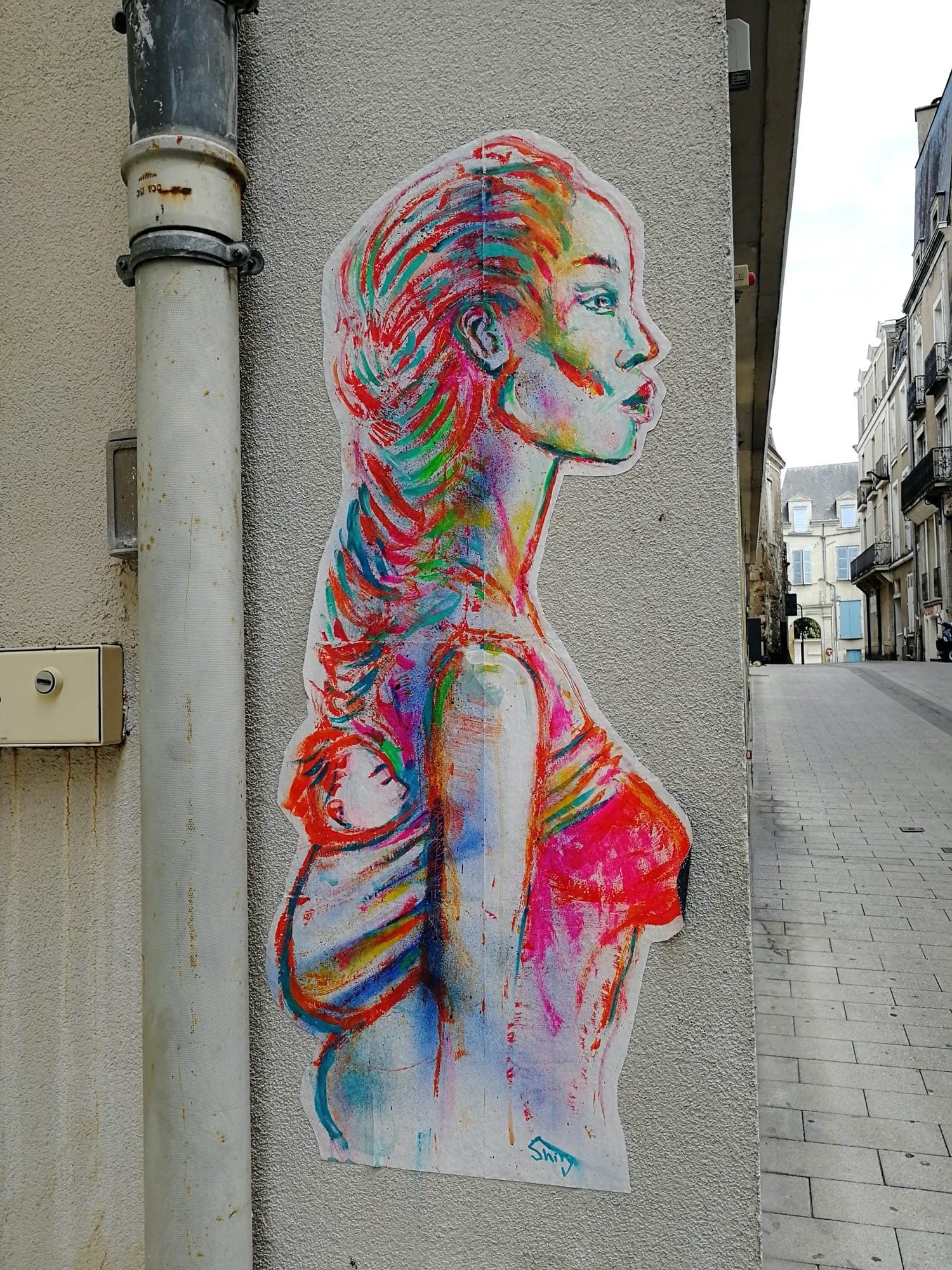 Colourful Woman Portrait — Street art in Angers