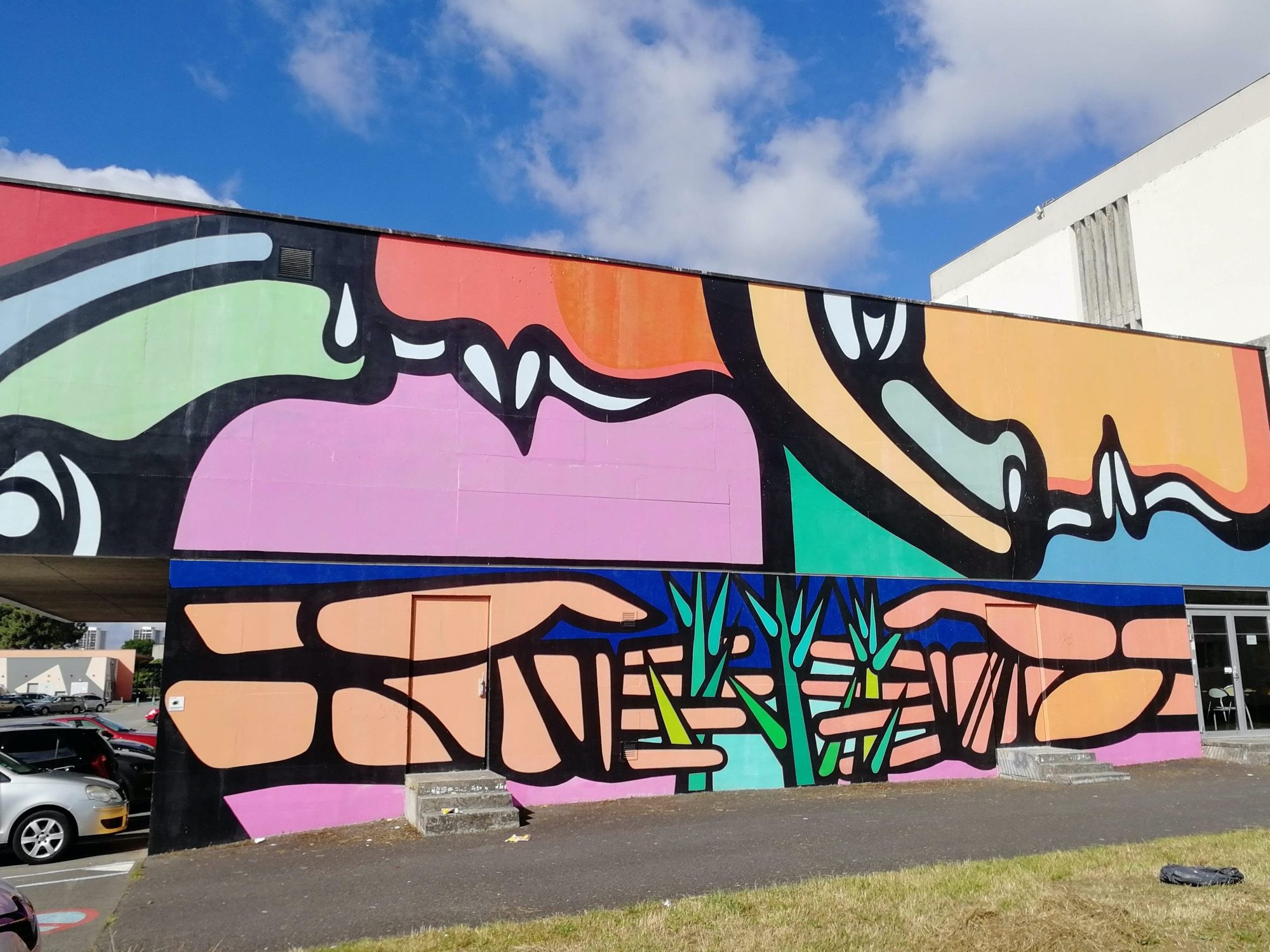 Colorful Abstract Mural - Free Forms — Street art in Pessac