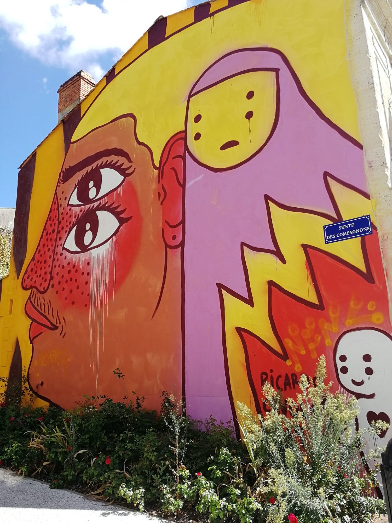Les larmes rouges de la sente des Compagnons — Street art à Bordeaux