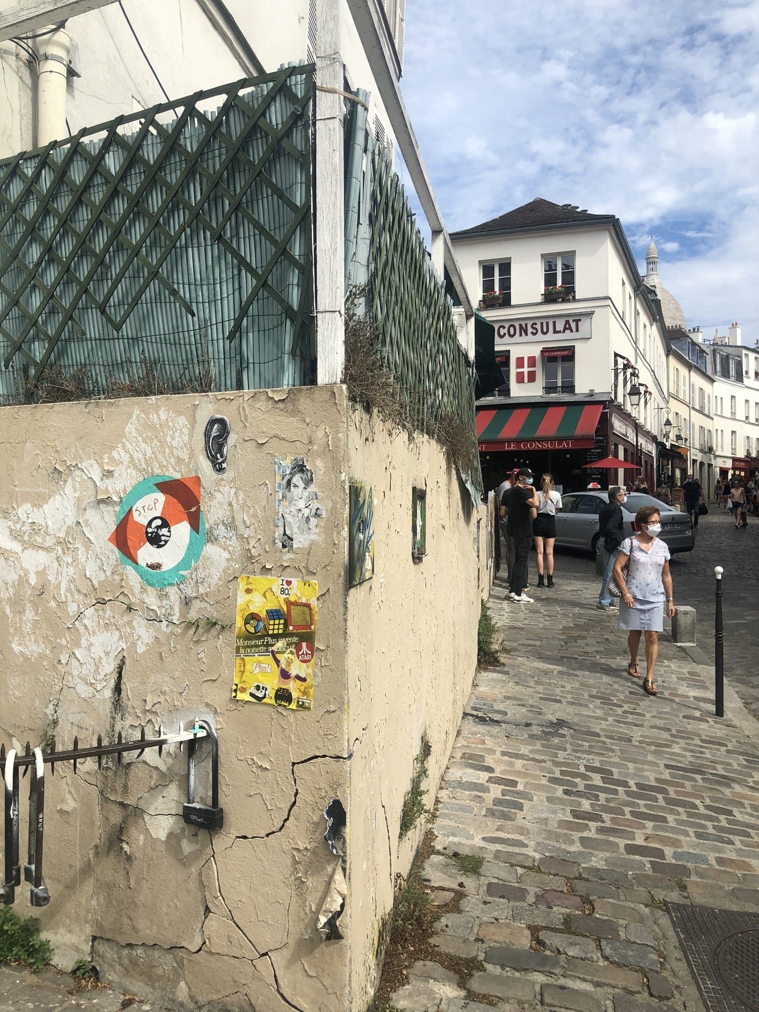 Stickers on the Corner by Le Consulat — Street art by Monsieur plus in Paris