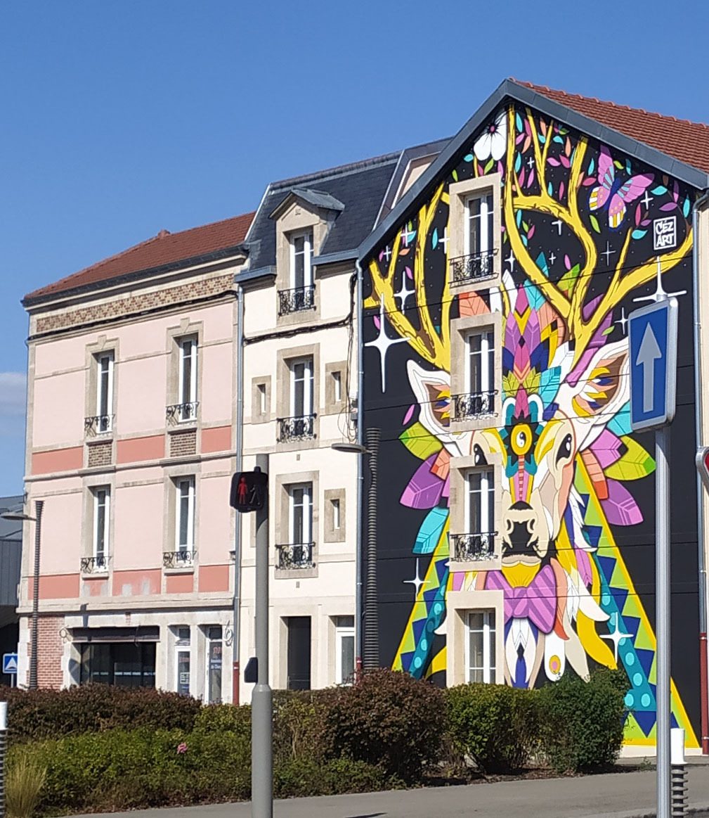 Géométrique Néon — Street art de Cez art à Chaumont