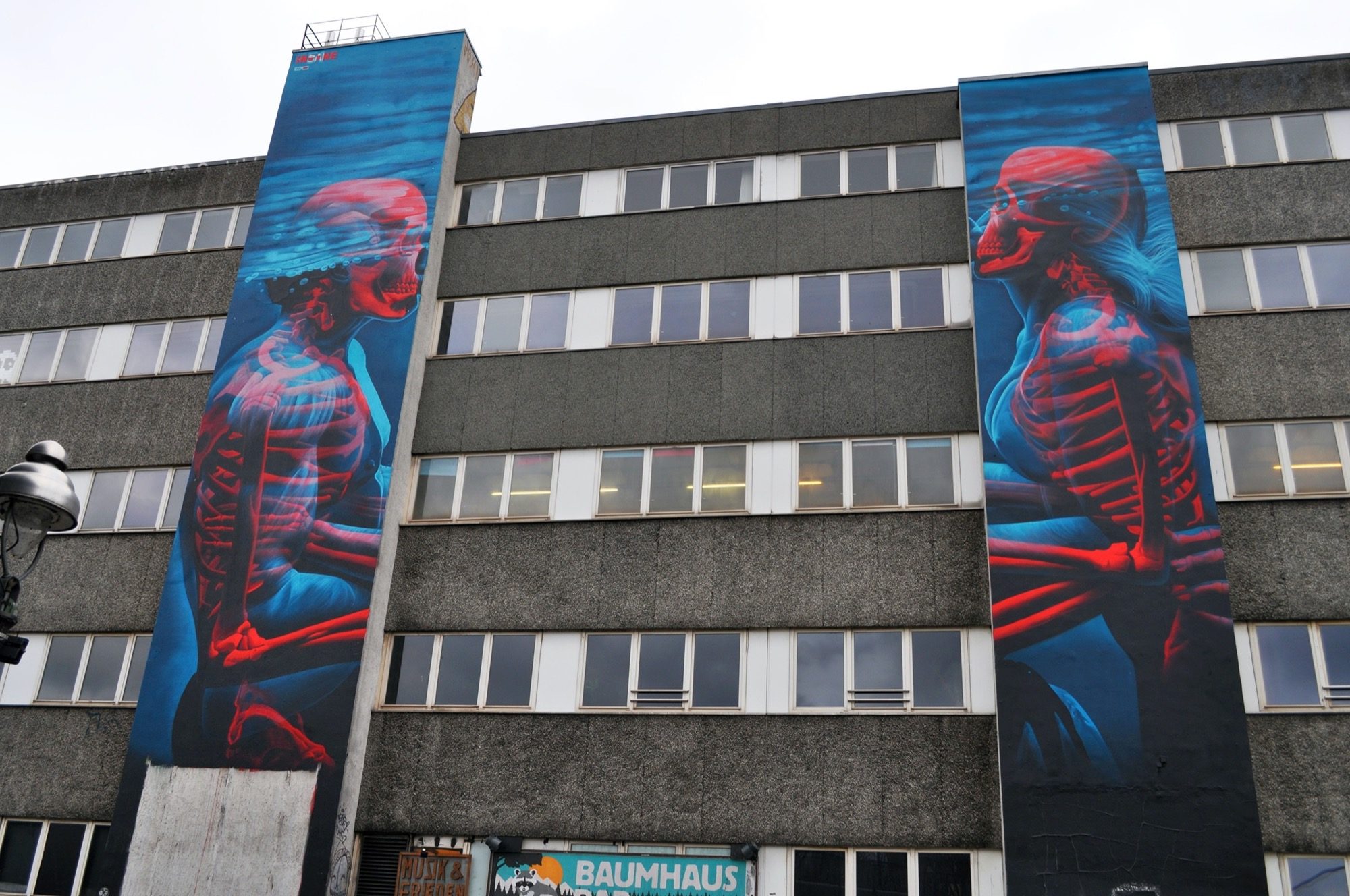 Two Bodies in Red Anatomy — Street art by Insane51 in Berlin