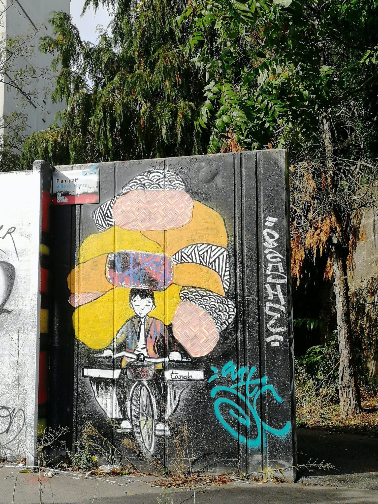 The Cyclist's Load — Street art in Nantes