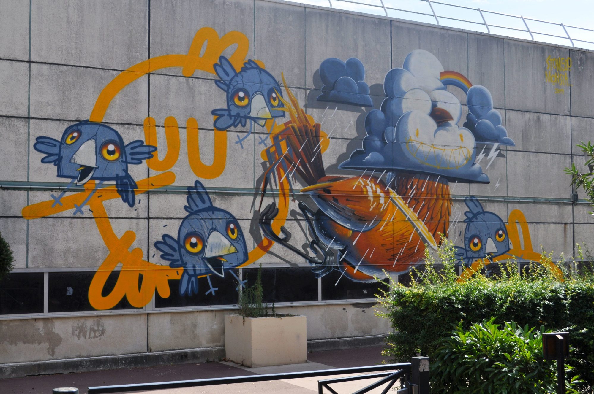 Les corbeaux et l'orage par Stom500 — Street art de Stom500 à Cergy