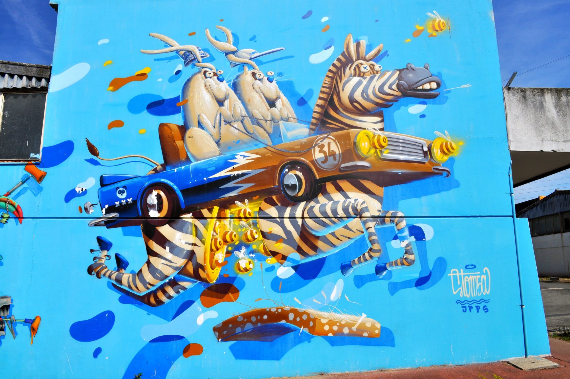 Surrealist Zebra-Car by Stom500 — Street art by Stom500 in Cergy