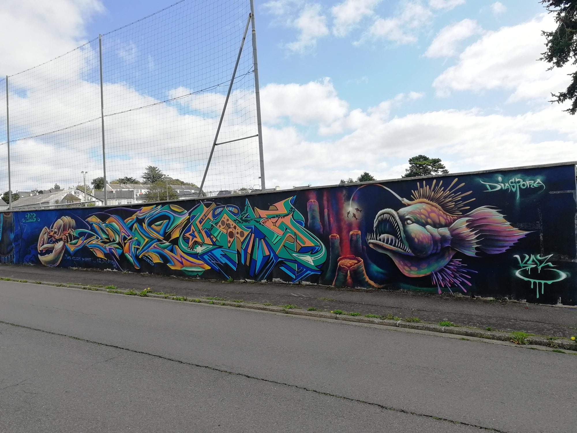 Lettering and Deep-Sea Fish, Morlaix — Street art in Morlaix