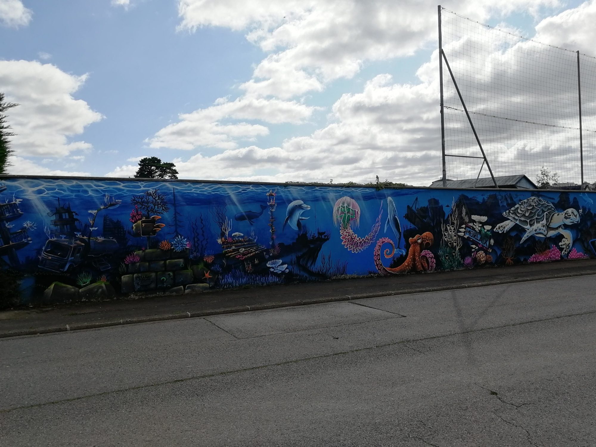 Grande fresque marine hyperrealiste, Morlaix — Street art à Morlaix