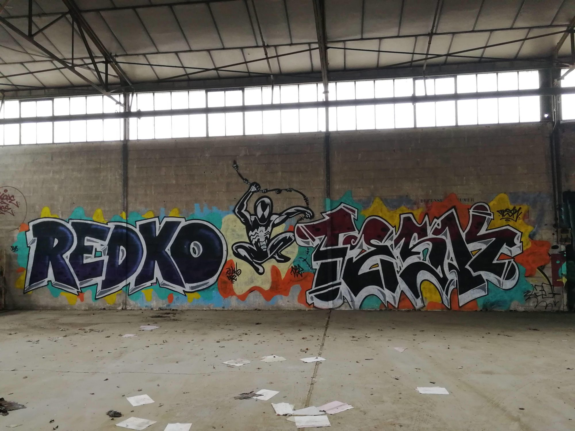 Redko and the Black Creature — Street art in Issé