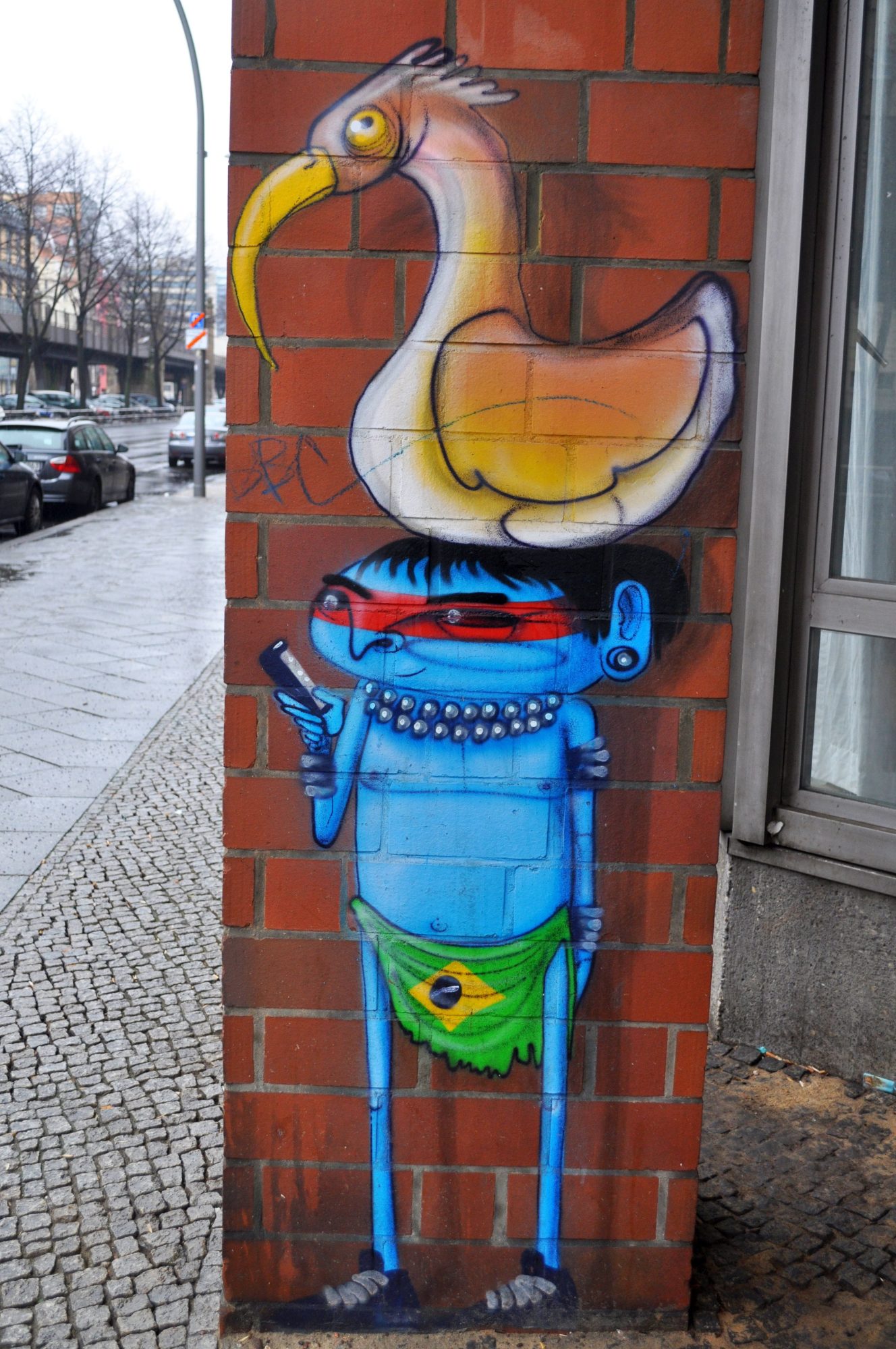 Blue Character Ibis Cranio — Street art by Cranio in Berlin