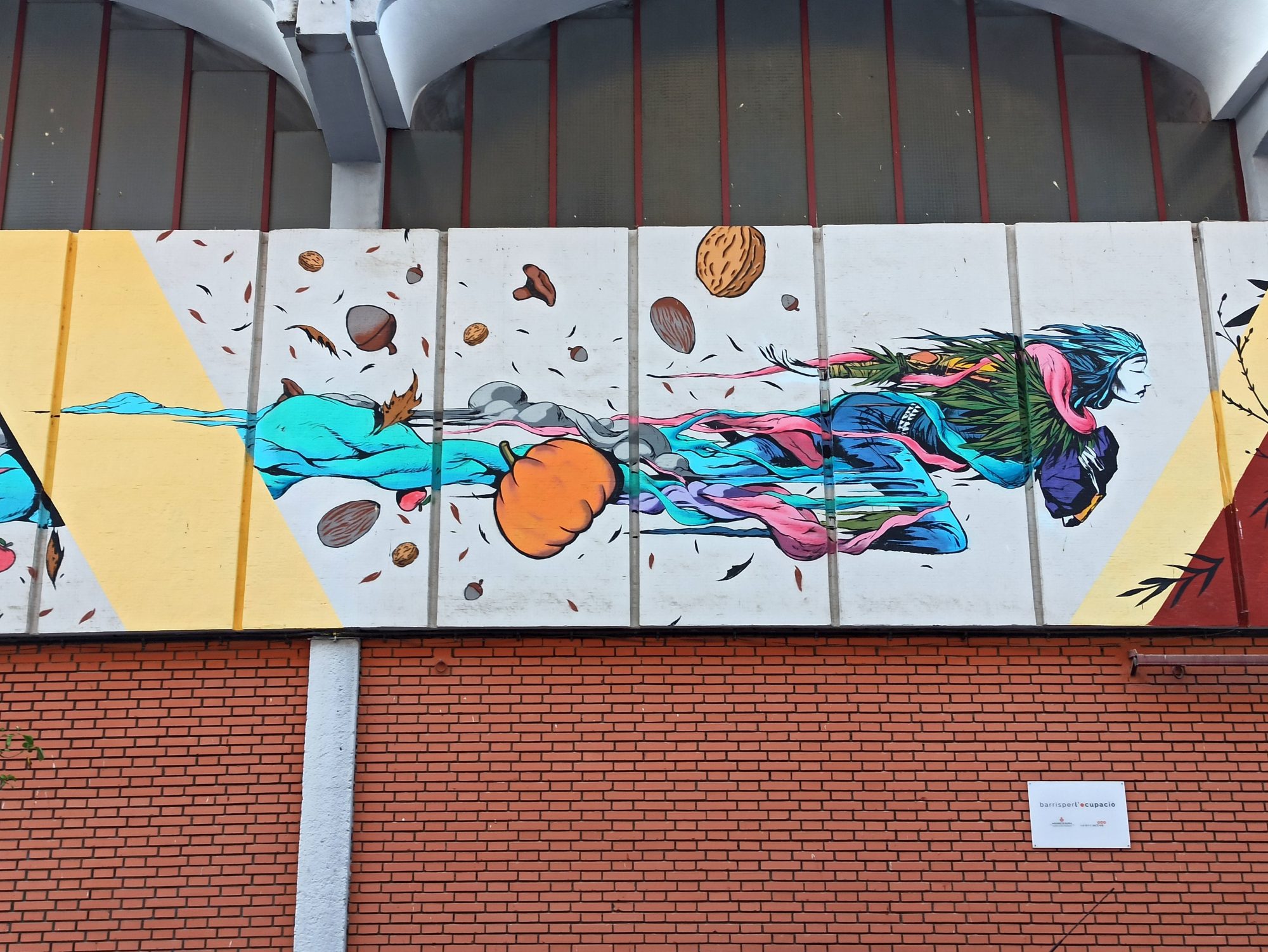 Sleeping Figure Among Autumn Fruits — Street art by Deih xlf in València