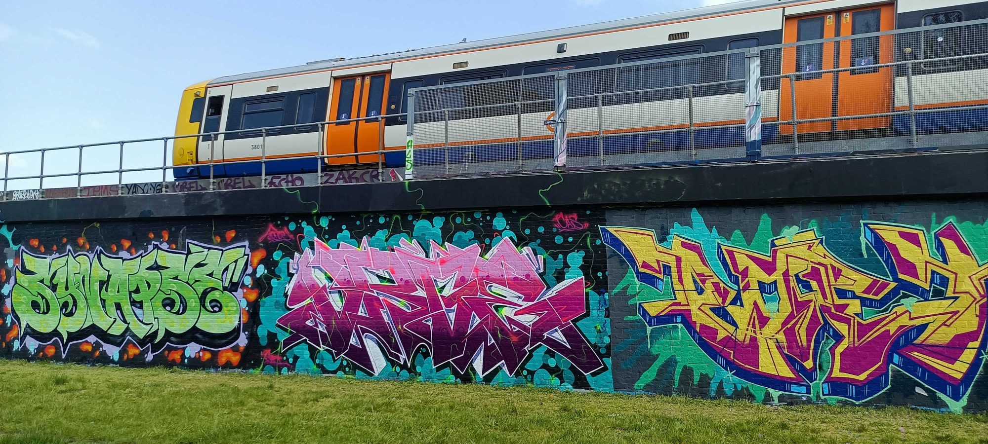 Mural Under Train Viaduct — Street art in London