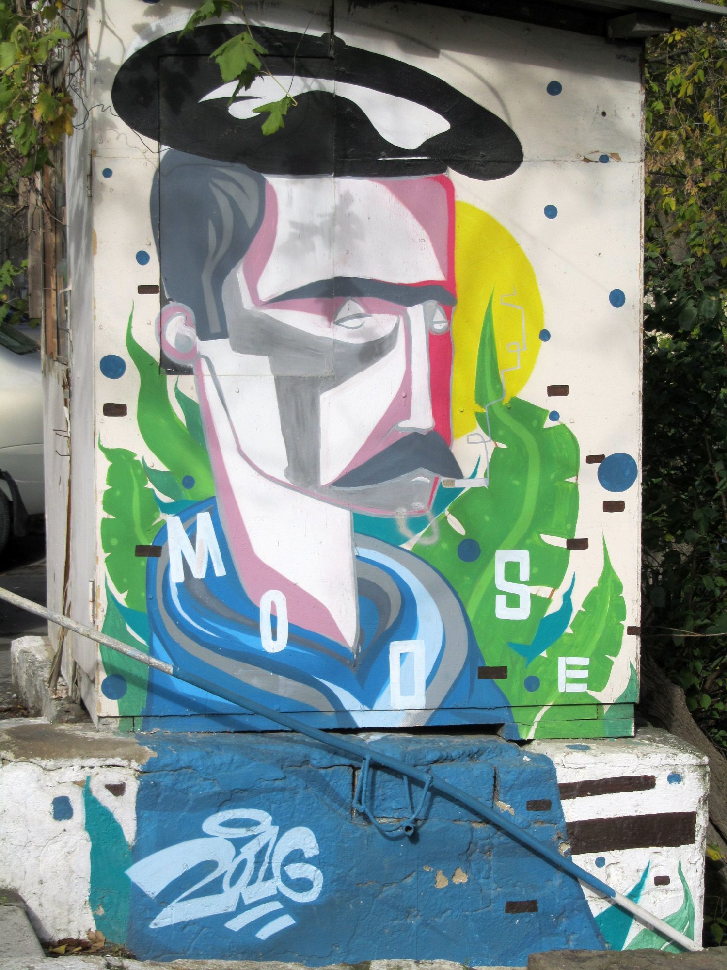 Visage pop art Moosem — Street art de Moosem135 à Bakı
