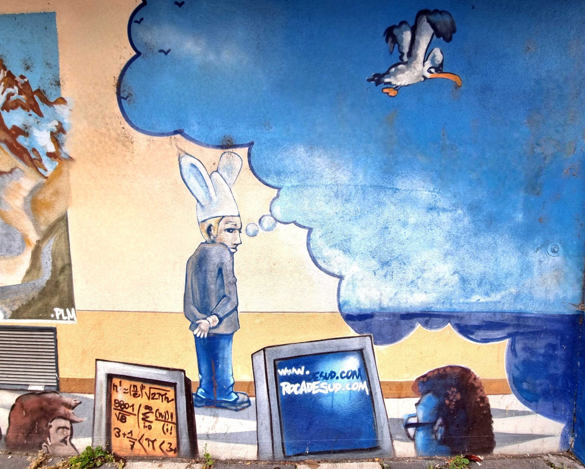 Urban Daydream with Rabbit Ears — Street art in Grenoble