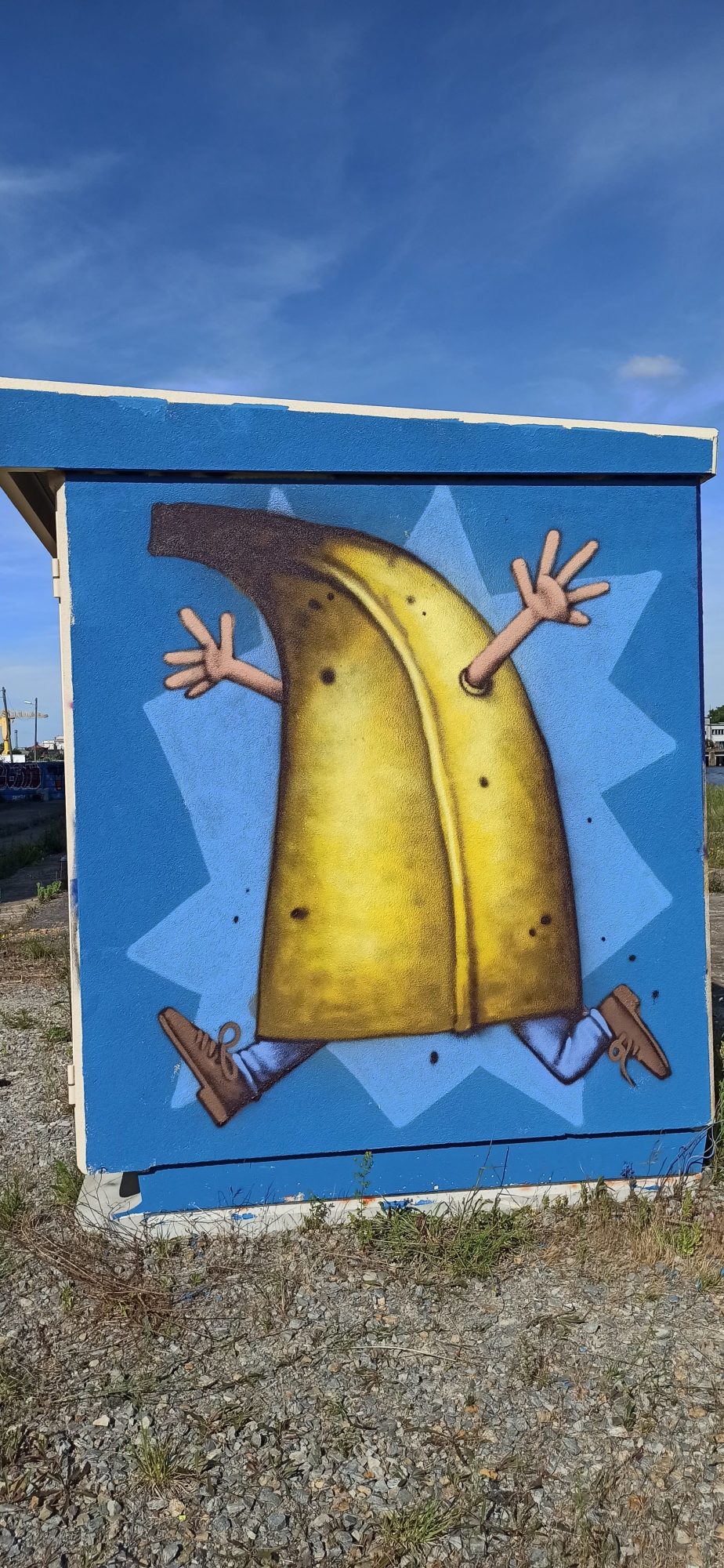 The Banana with Legs — Street art by Ador in Nantes