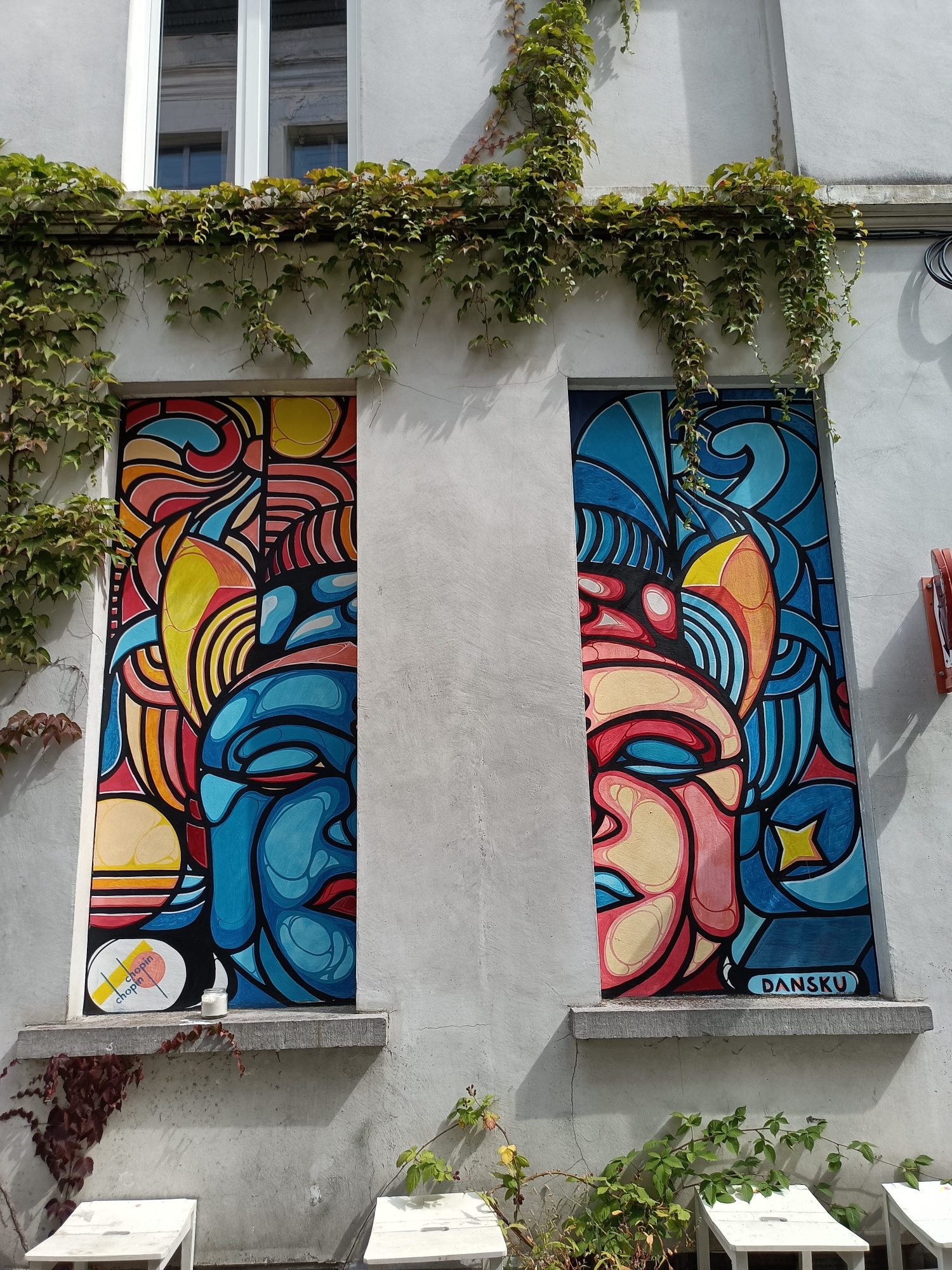 Two cubist panels signed Dansku — Street art by Dansku in Gent