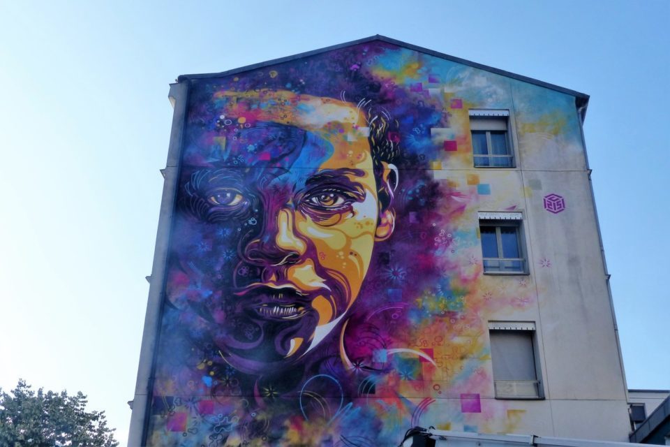 C215's Giant Portrait at Tolbiac — Street art by C215 in Paris