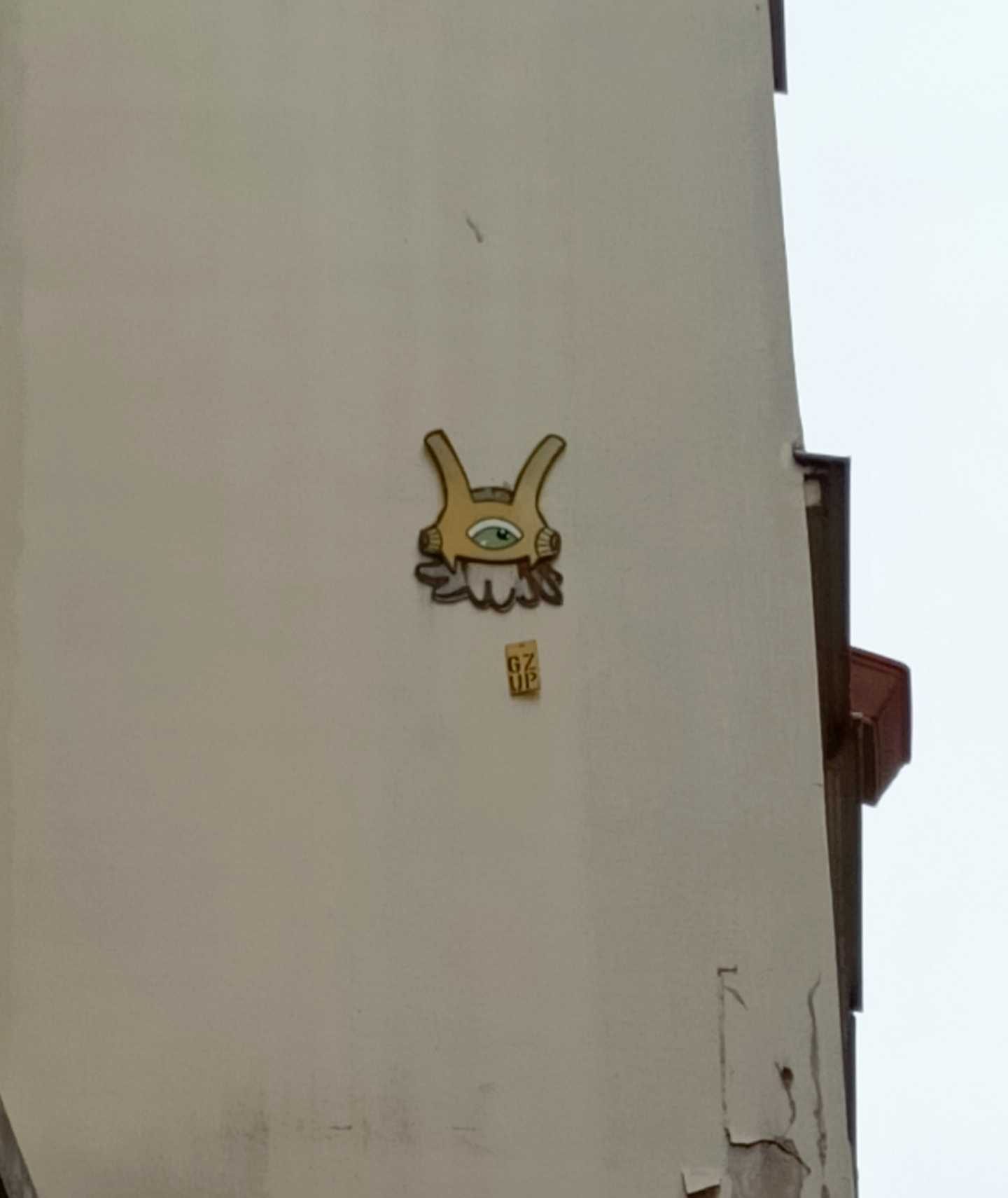 One-Eyed Bunny-Eared Monster Sticker — Street art by Gzup in Paris