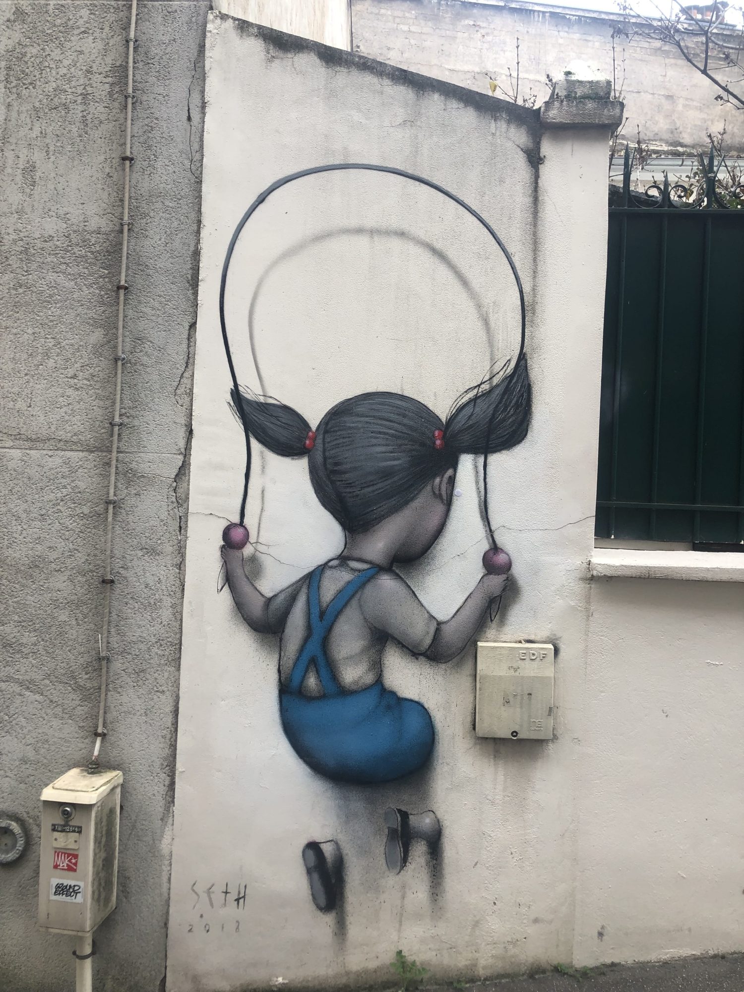 Jumping Rope Girl by Seth — Street art by Seth in Paris