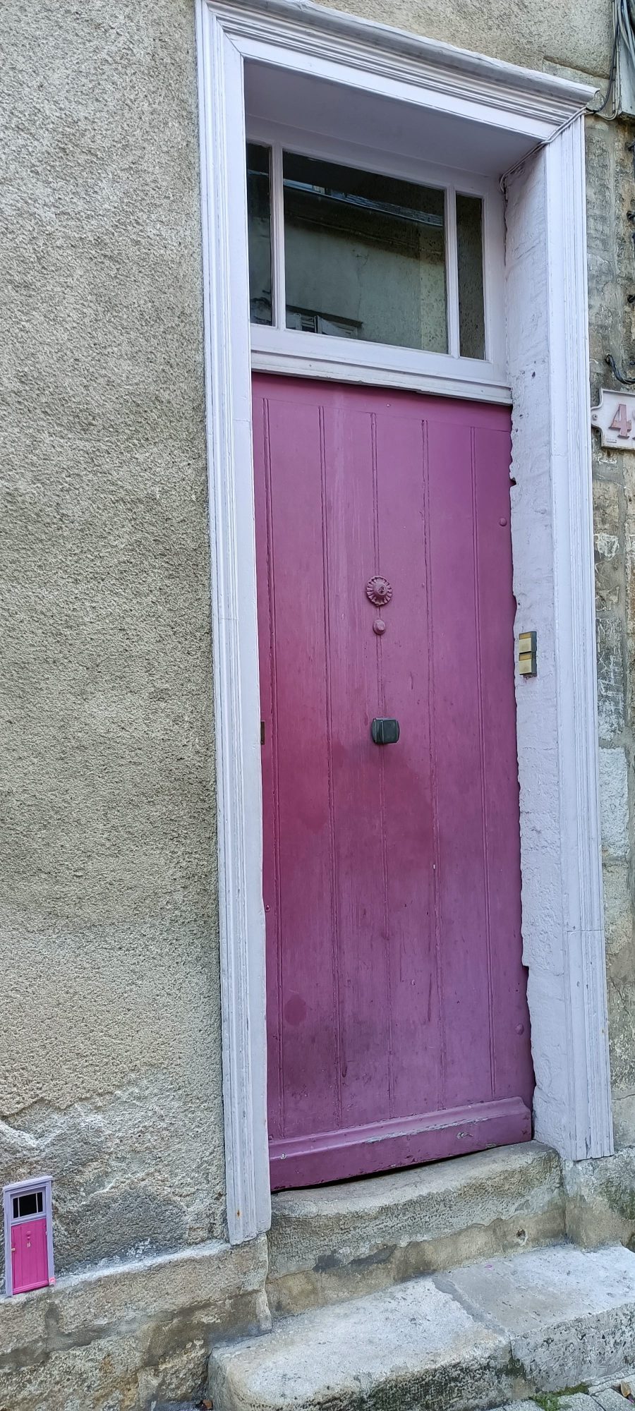 Sticker sur porte mauve par Florizale — Street art de Florizale à Bourges