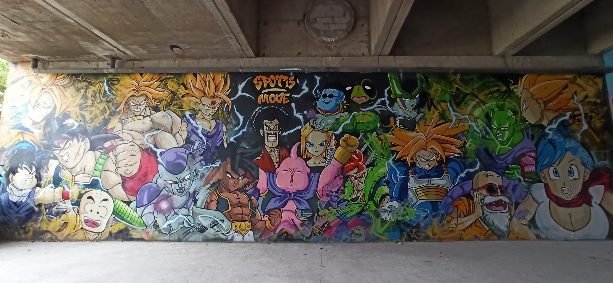 Panoramic Dragon Ball Z Mural — Street art in Paris