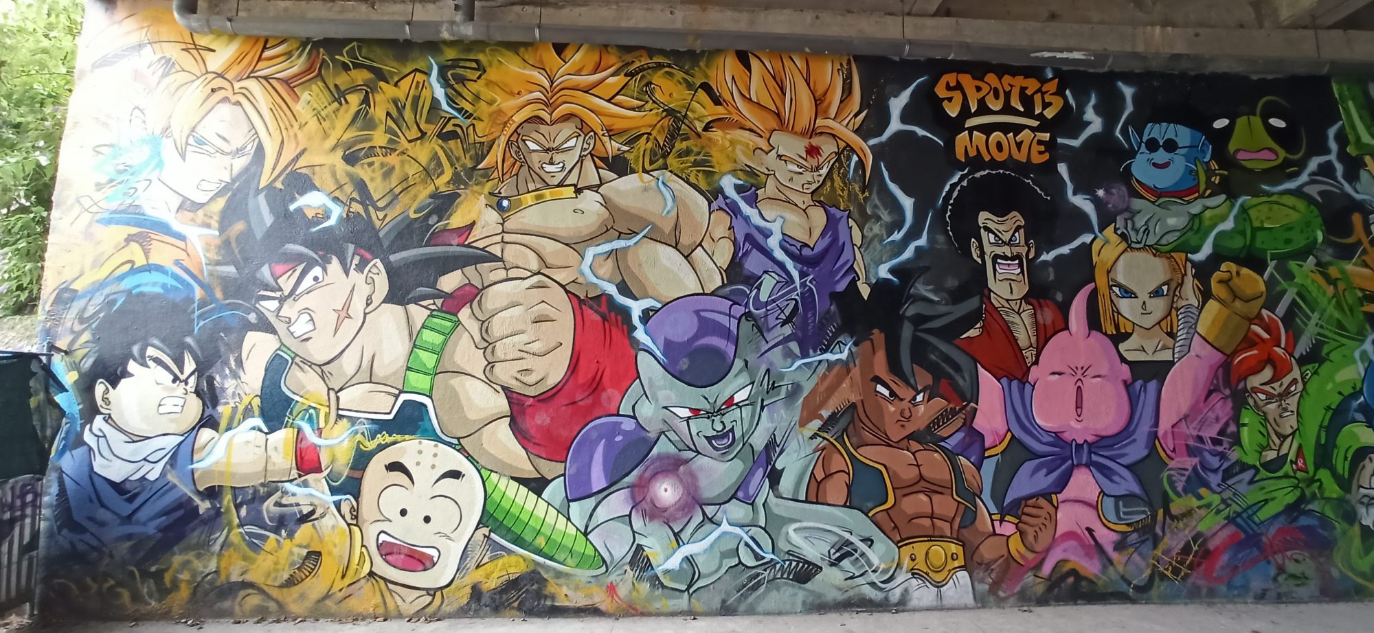 Panoramic Dragon Ball Z Mural — Street art in Paris