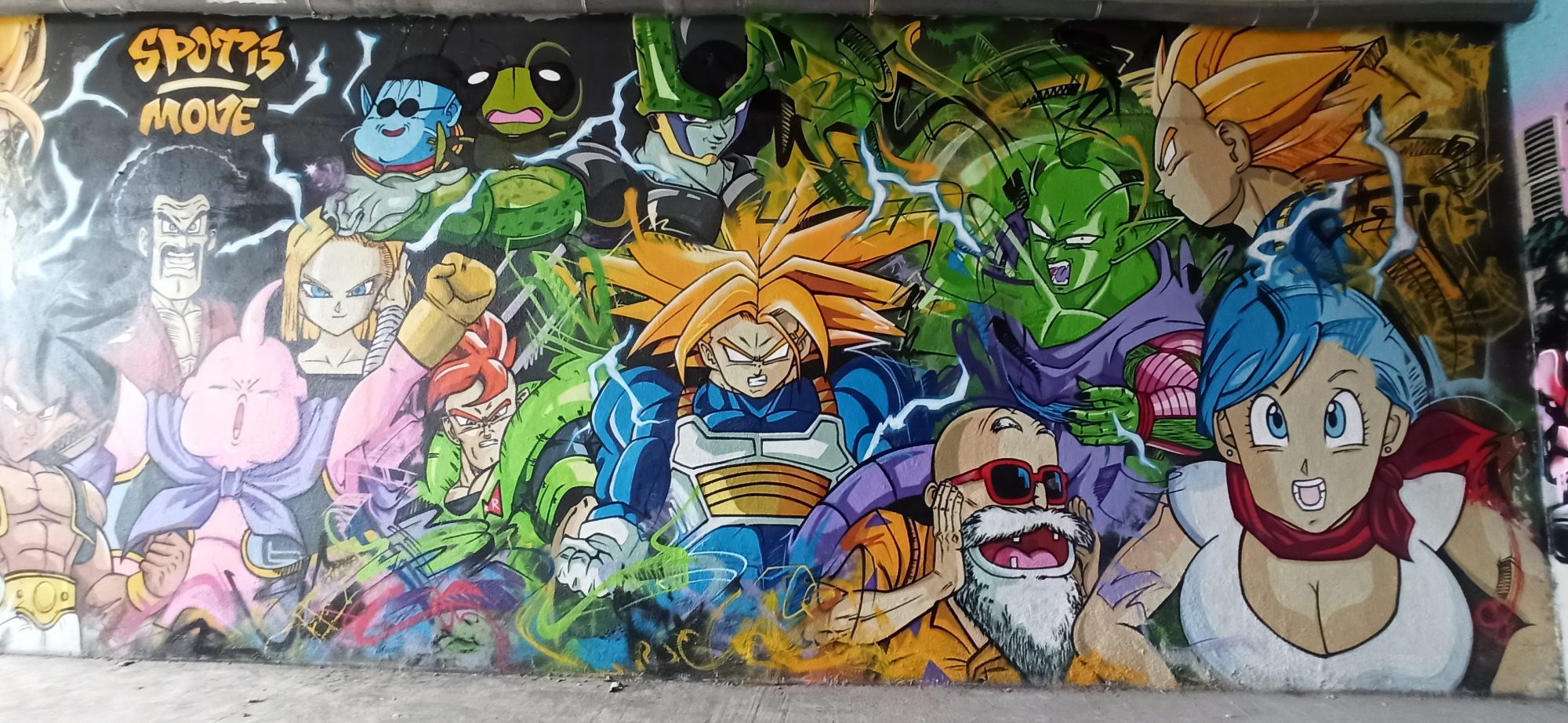 Panoramic Dragon Ball Z Mural — Street art in Paris