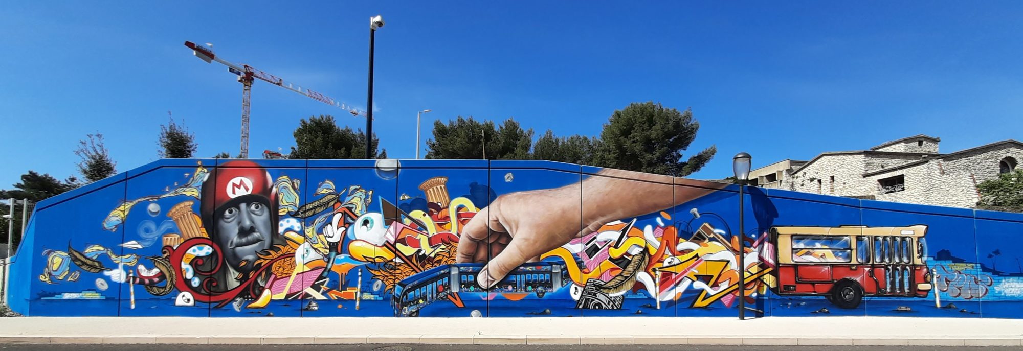 Pop Multicolor Mural in Nimes — Street art in Nîmes