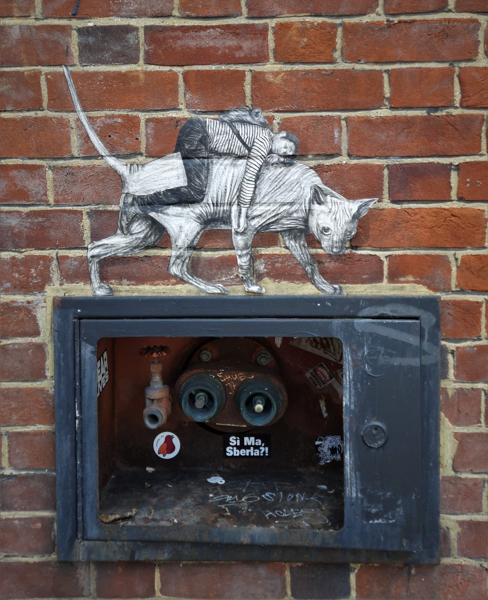 Rat et cavalier à Londres — Street art à London