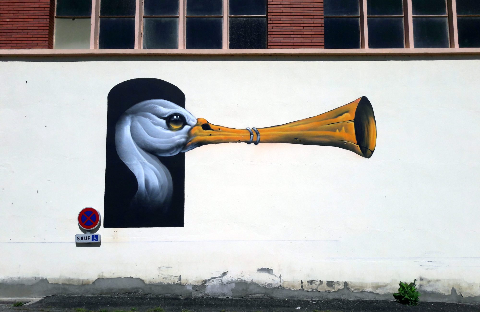Homme-poisson à Gimont par Veks Van Hillik — Street art de Veks Van Hillik à Gimont