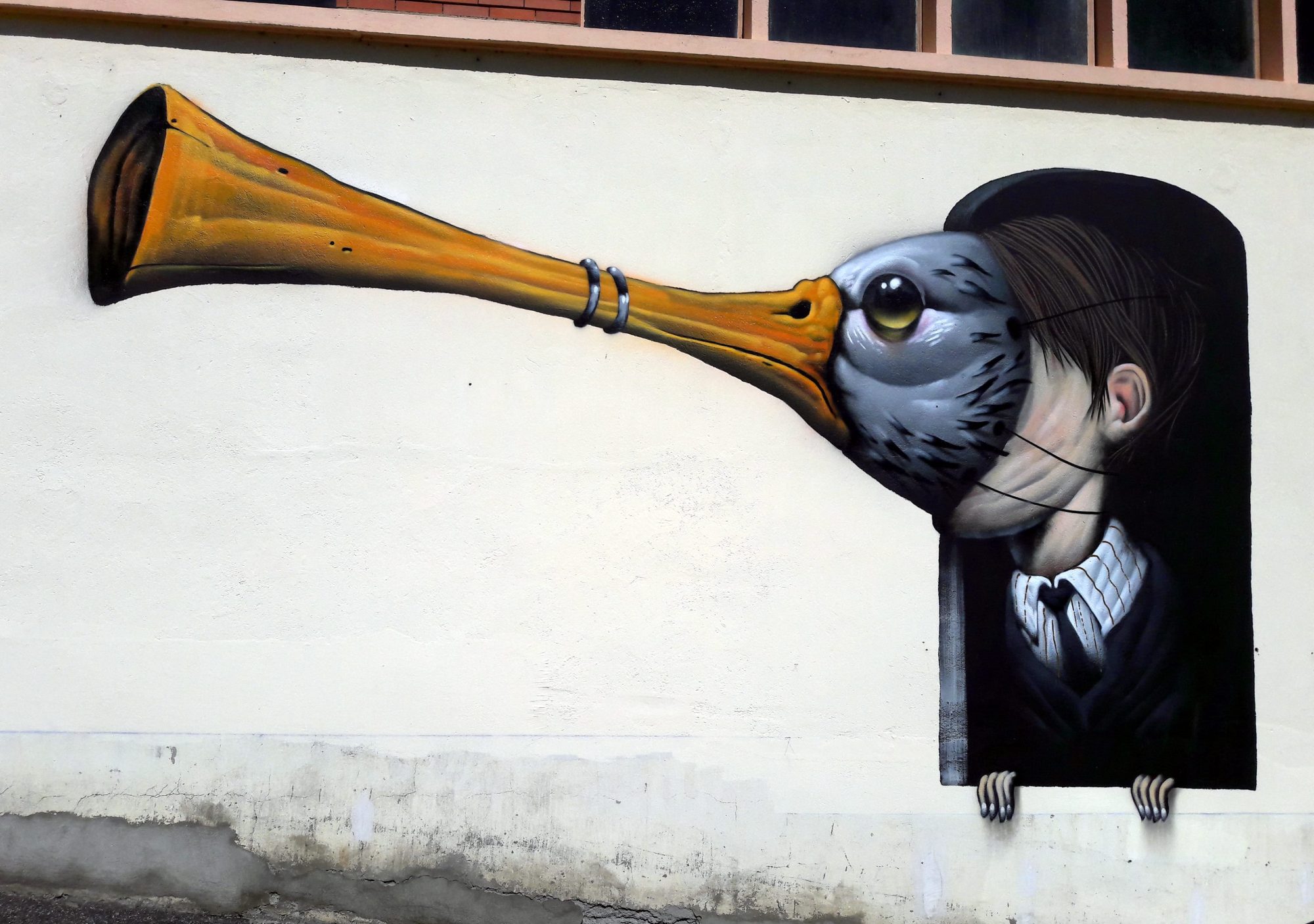 Homme-poisson à Gimont par Veks Van Hillik — Street art de Veks Van Hillik à Gimont