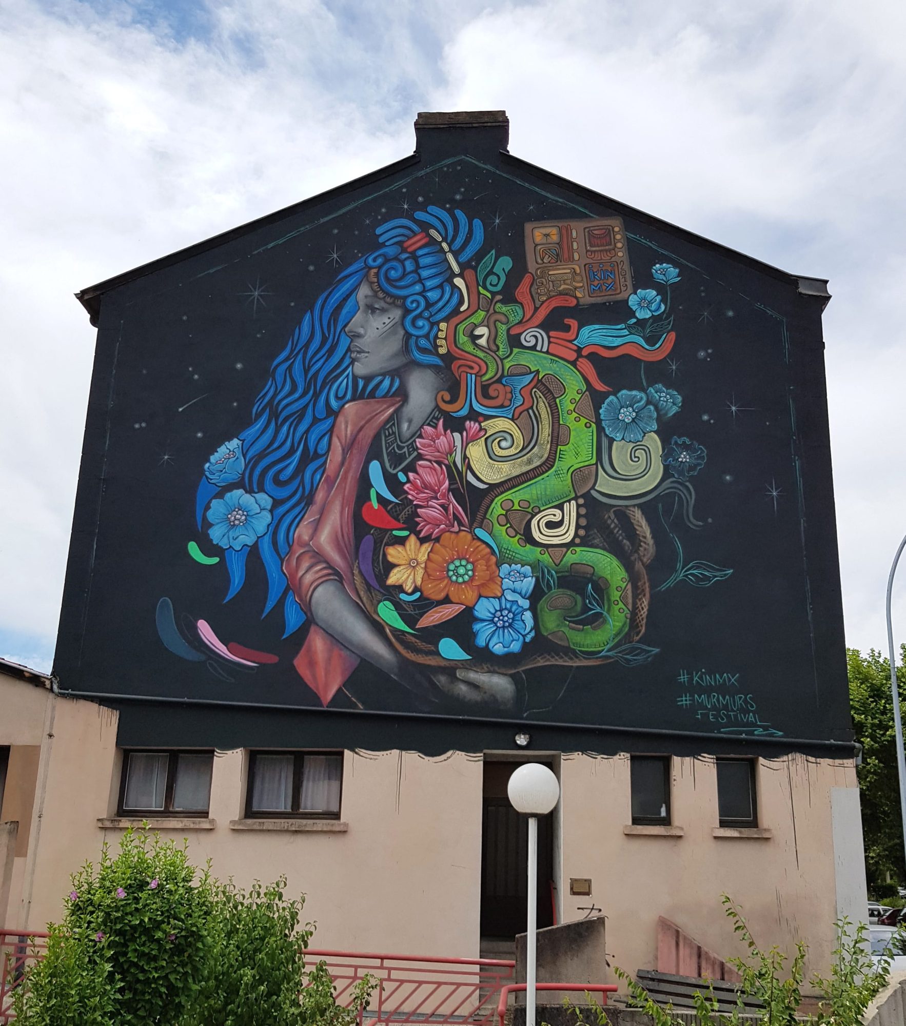 Woman with a Snake by KinMx — Street art by KinMx in Decazeville