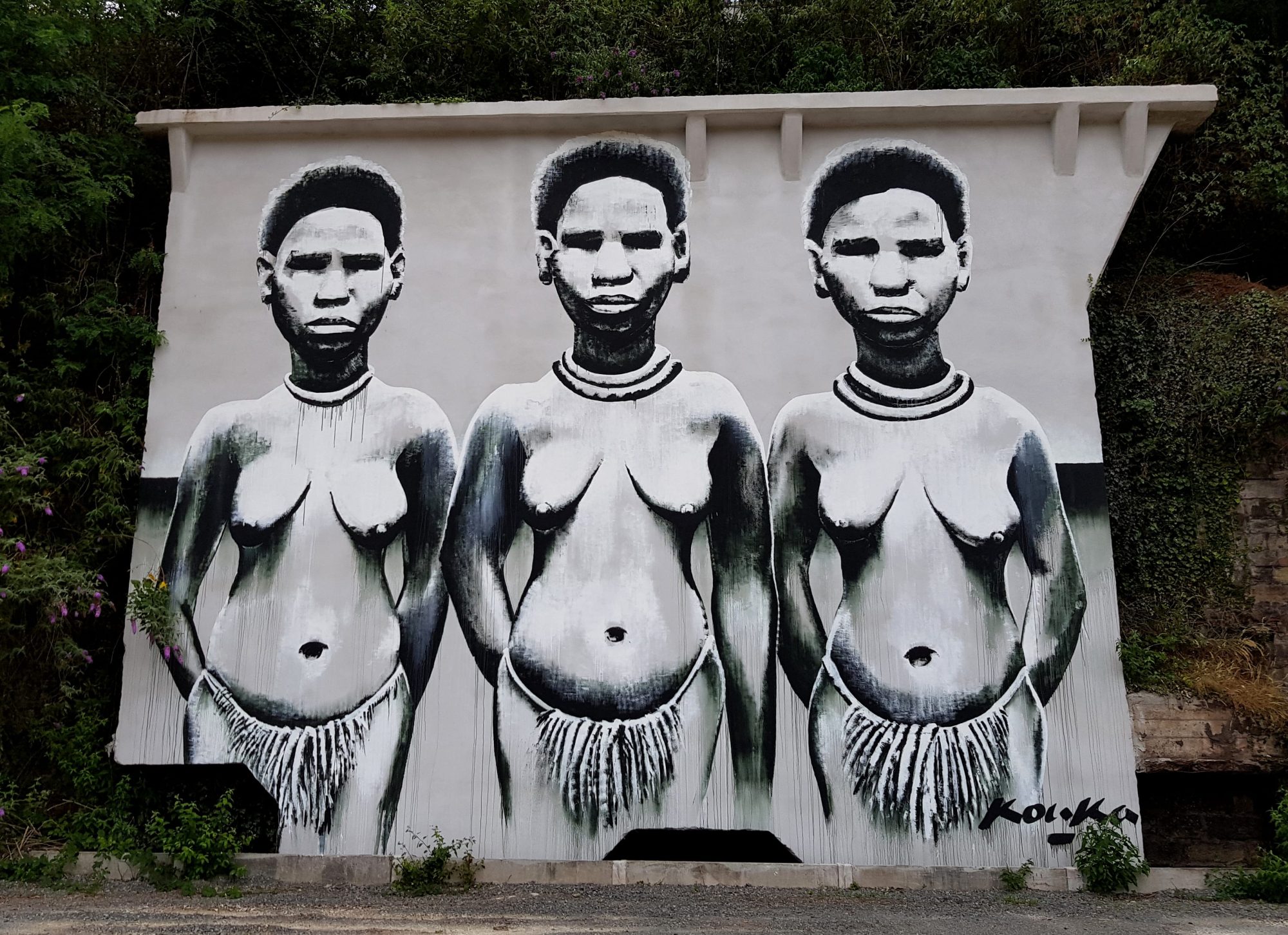 Three African Women by Kouka — Street art by Kouka in Decazeville