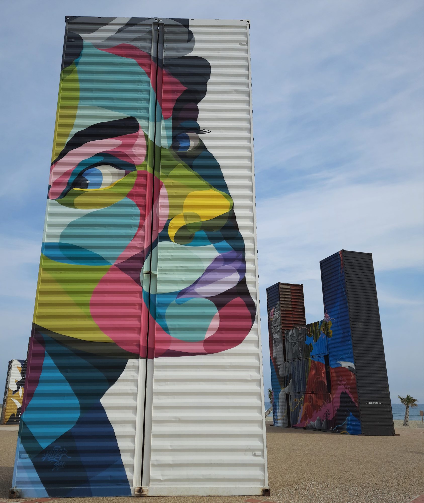 Colorful Abstract Striped Expression — Street art by Alber in Le Barcarès
