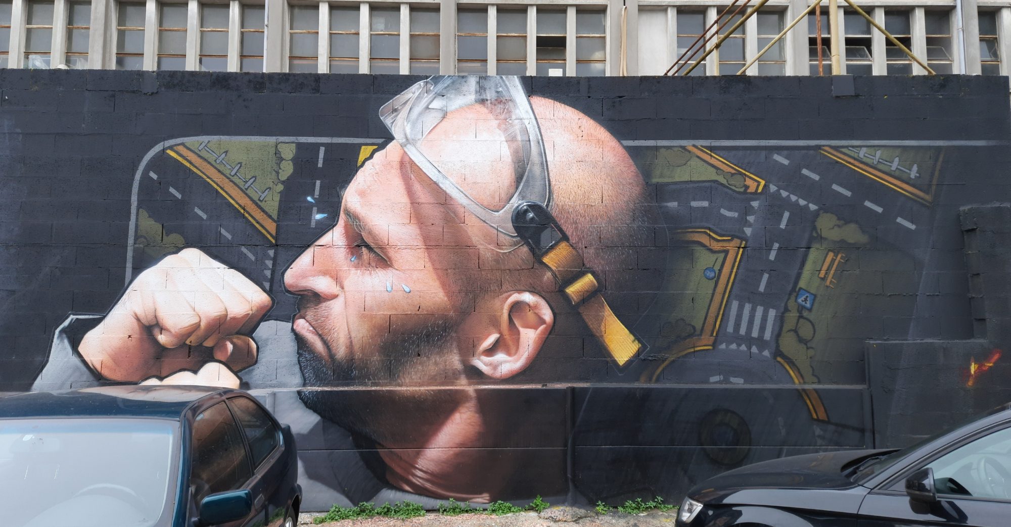 Portrait futuriste de Jean Rooble — Street art de Jean Rooble à Bègles