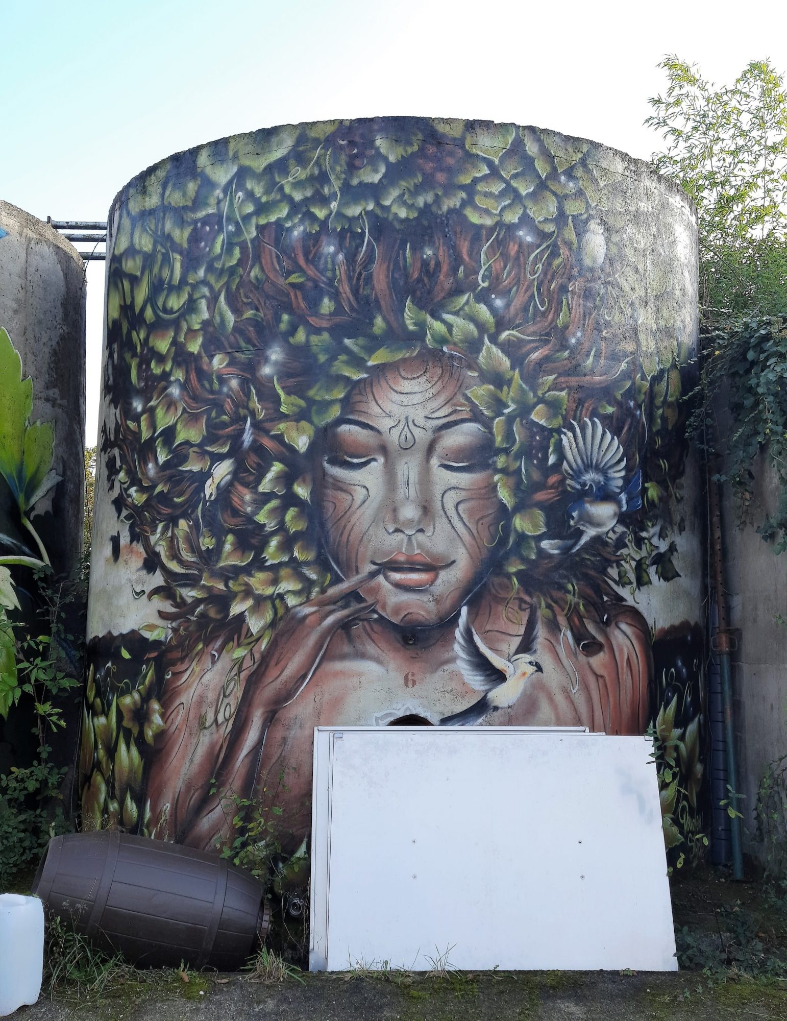 Femme aux cheveux de nature — Street art de Doudou style à Éauze