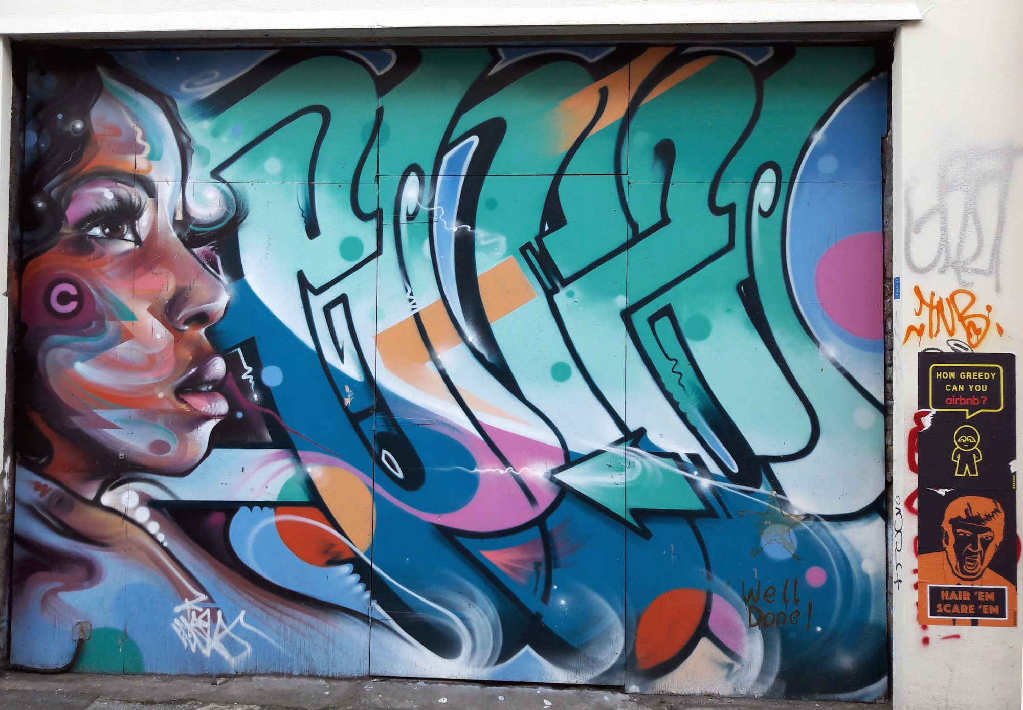 Vibrant Fragmented Portrait — Street art in London