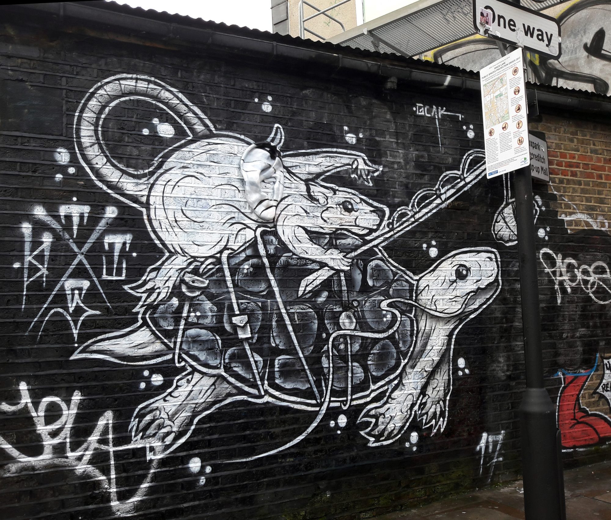 Rat Riding a Turtle — Street art by ThisOne in London