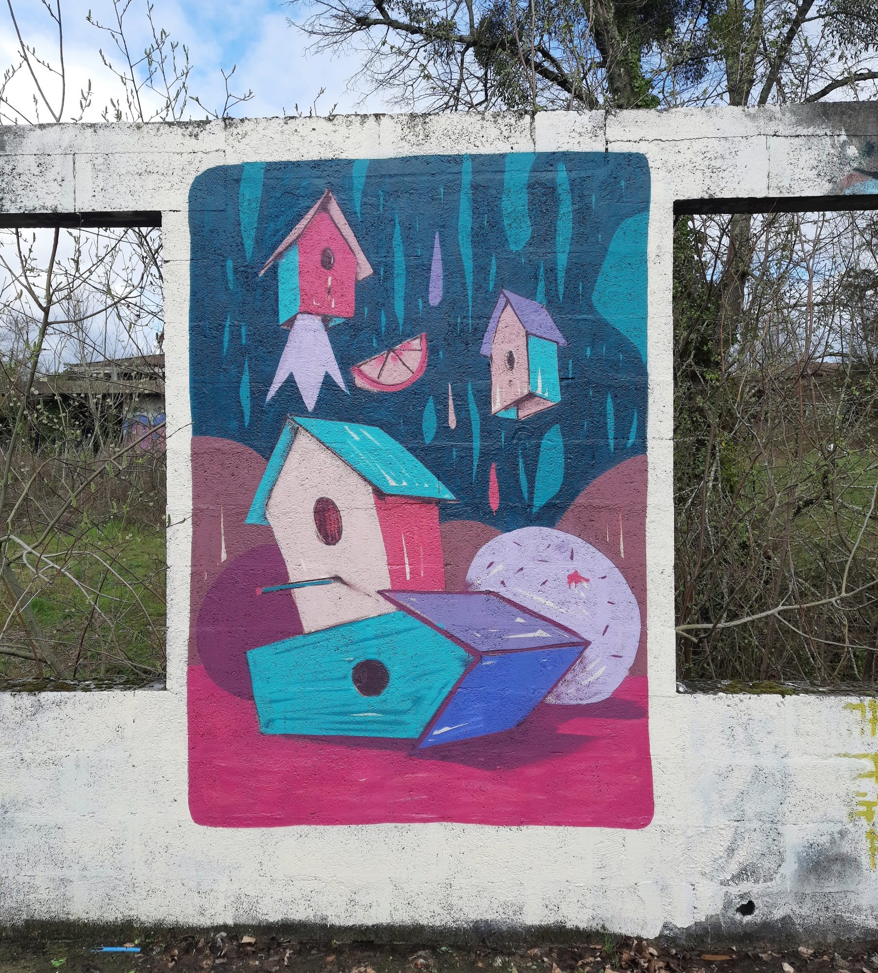 Maisons Colorées — Street art de Mika à Floirac